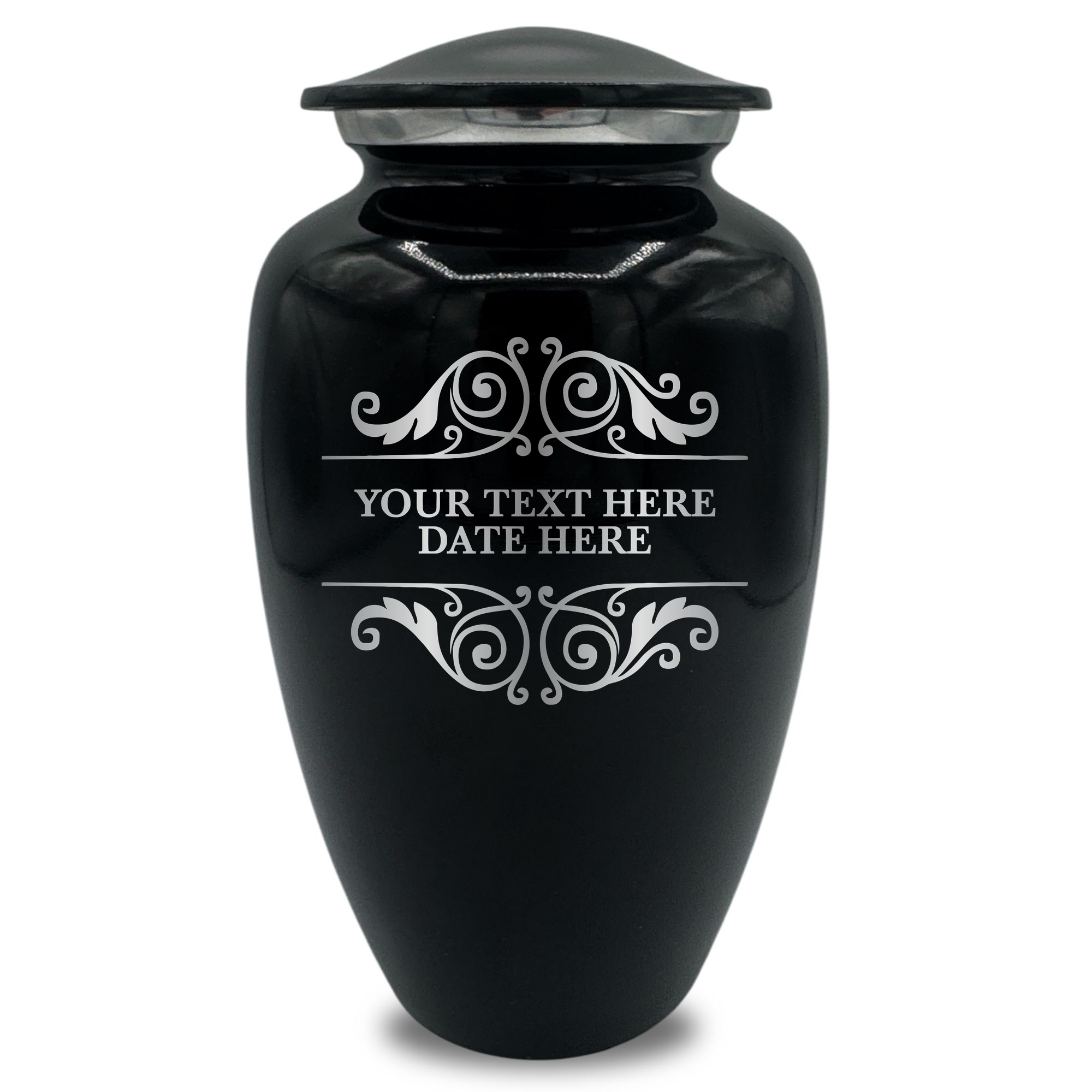 Splendor Human Cremation Urn – 200 Cubic Inch Capacity – Metal | Memorial Swirl