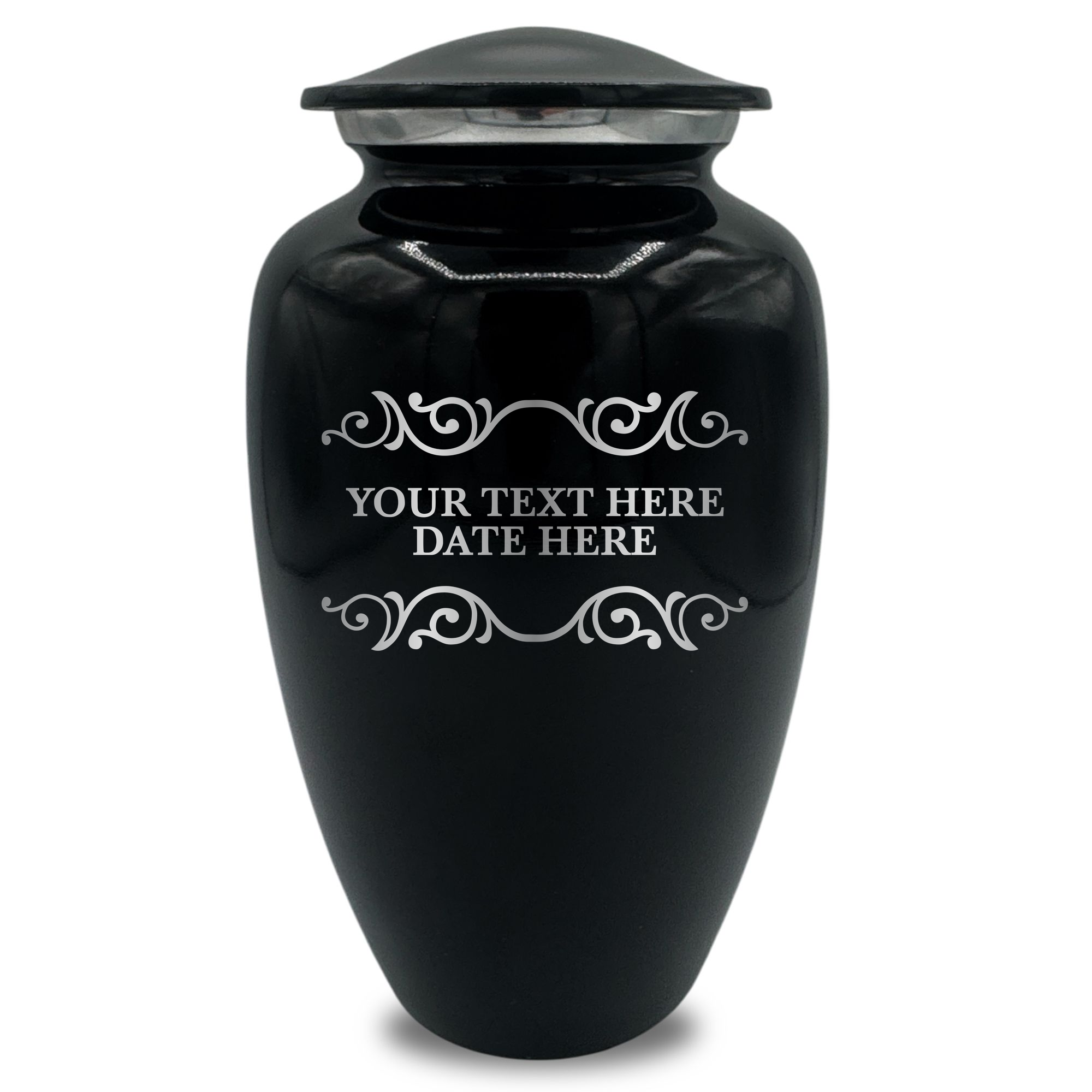 Splendor Human Cremation Urn – 200 Cubic Inch Capacity – Metal | Memorial Swirl