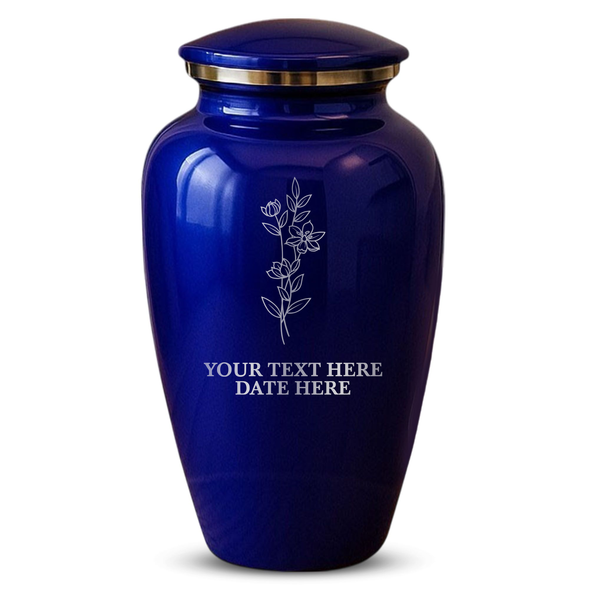 Splendor Human Cremation Urn - 200 Cubic Inch Capacity - Metal | Floral Memorial