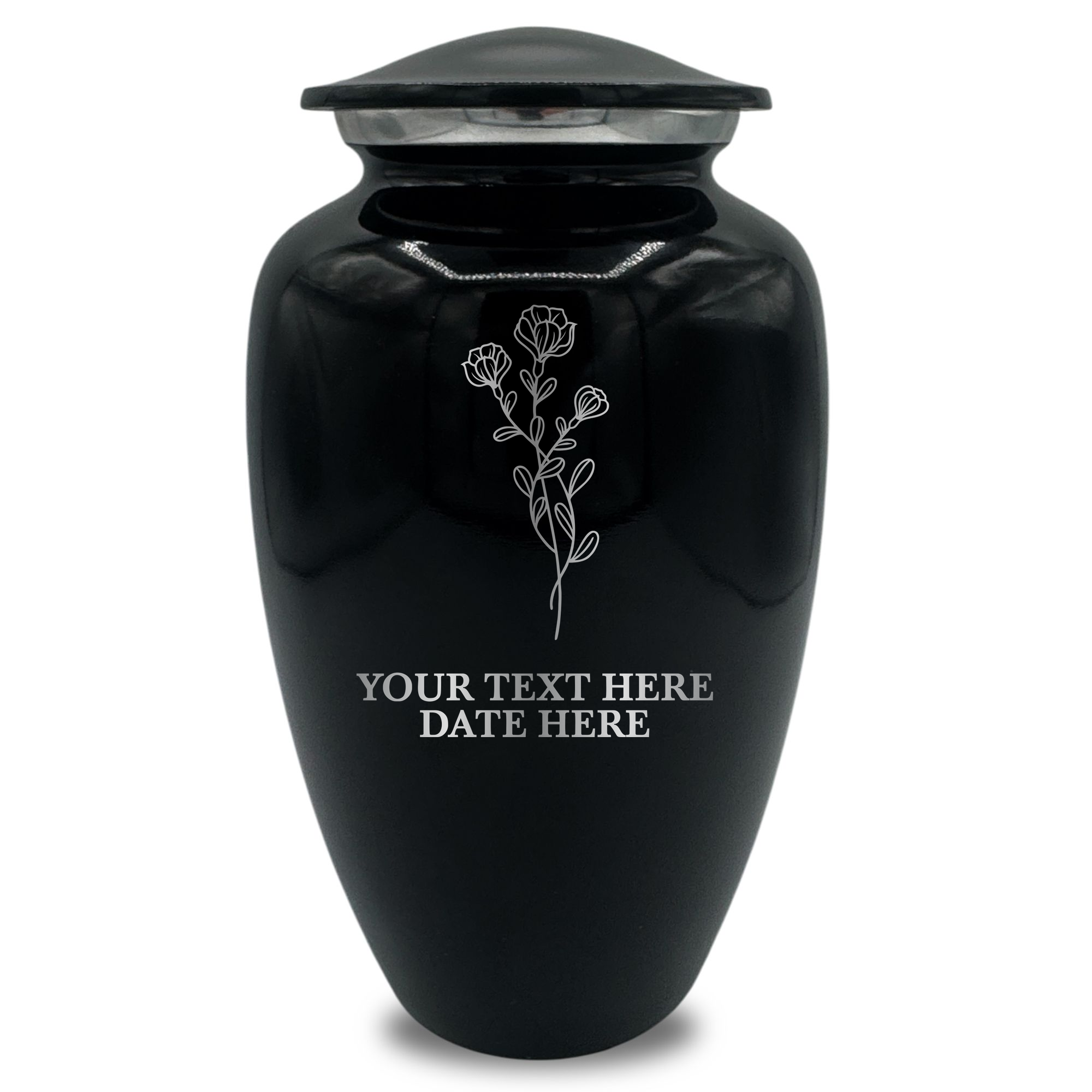 Splendor Human Cremation Urn - 200 Cubic Inch Capacity - Metal | Floral Memorial
