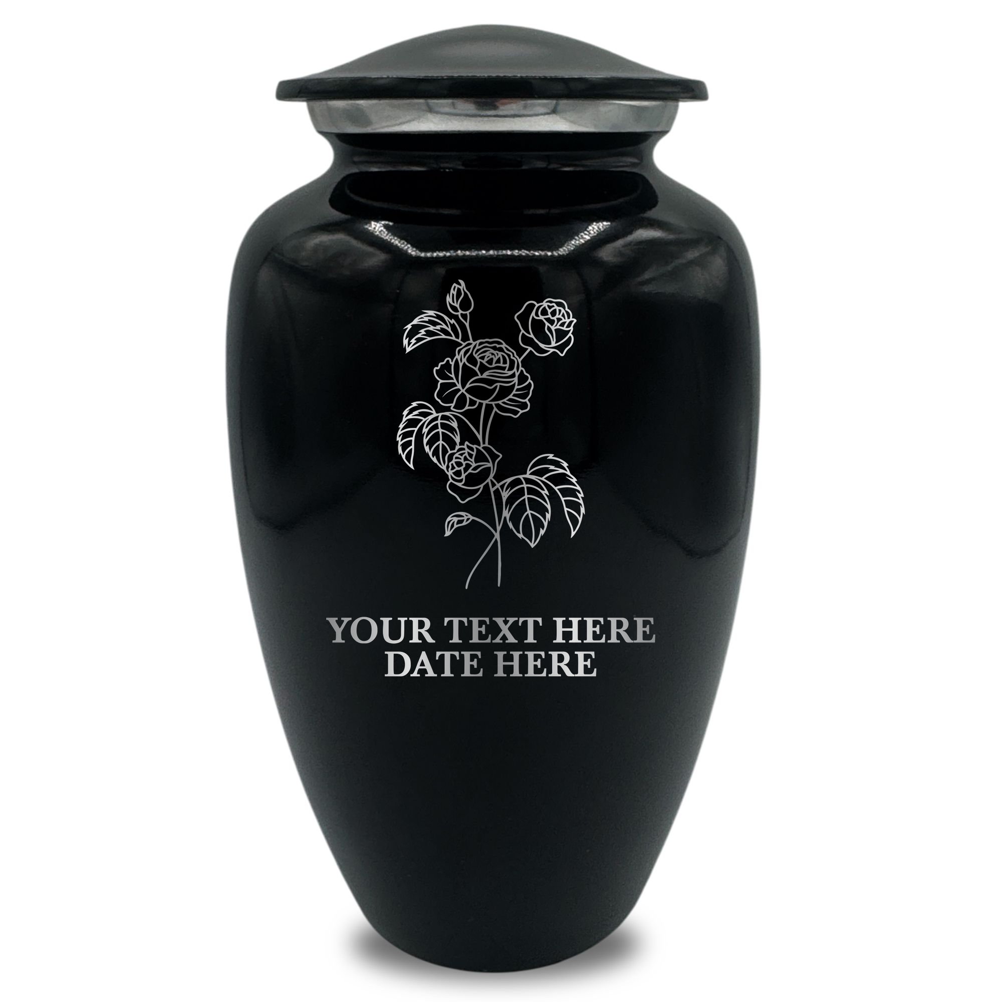 Splendor Human Cremation Urn - 200 Cubic Inch Capacity - Metal | Floral Memorial