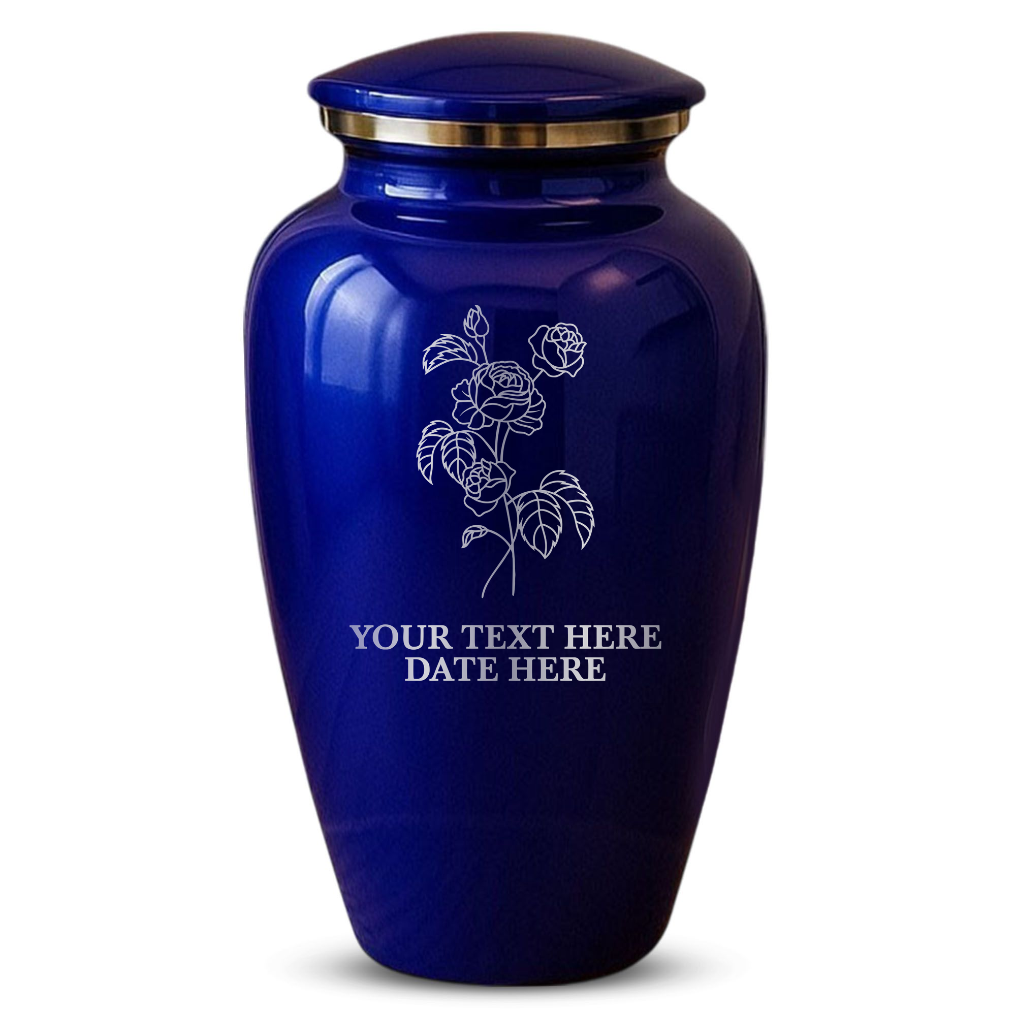 Splendor Human Cremation Urn - 200 Cubic Inch Capacity - Metal | Floral Memorial