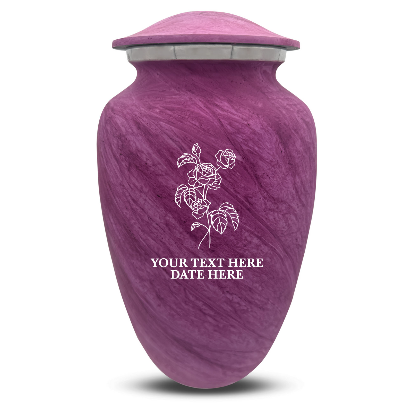 Custom Human Urns - Soft Whisper Collection - Floral Design - Distressed Finish - 200 Cubic Inch