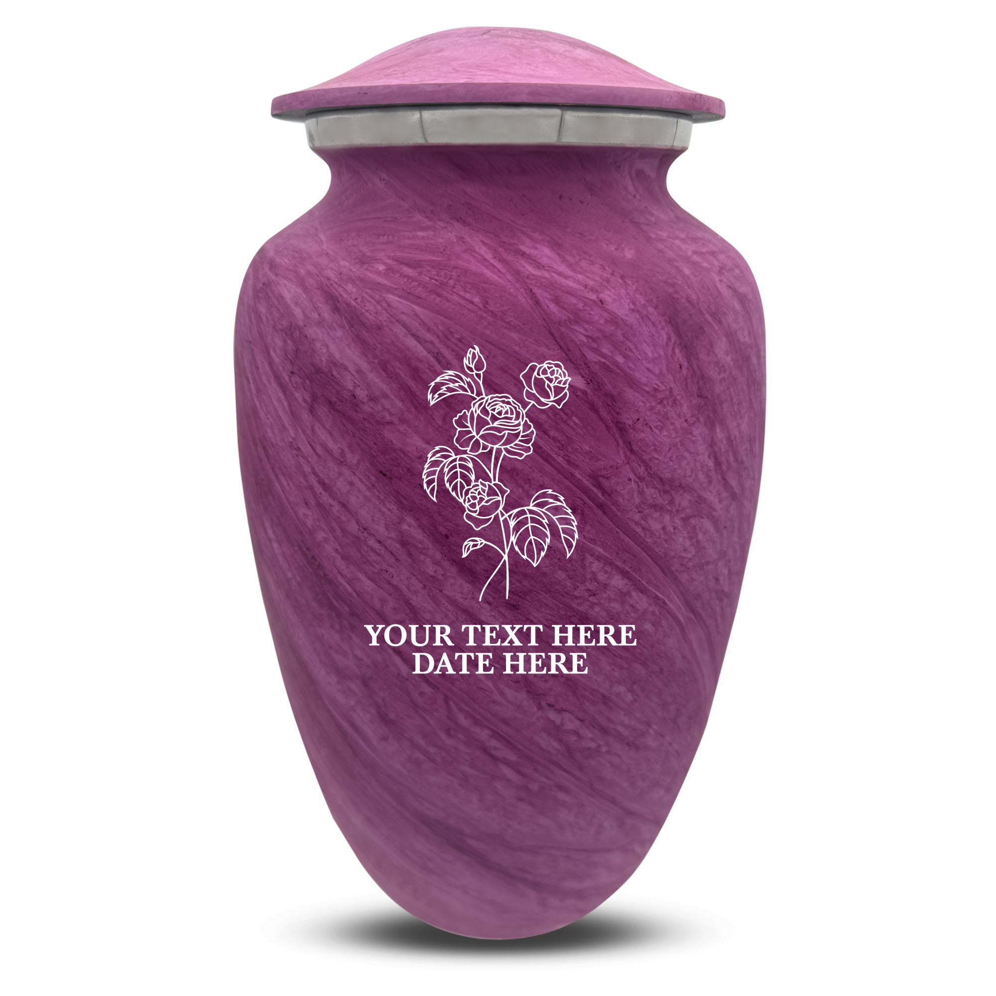 Custom Human Urns - Soft Whisper Collection - Floral Design - Distressed Finish - 200 Cubic Inch