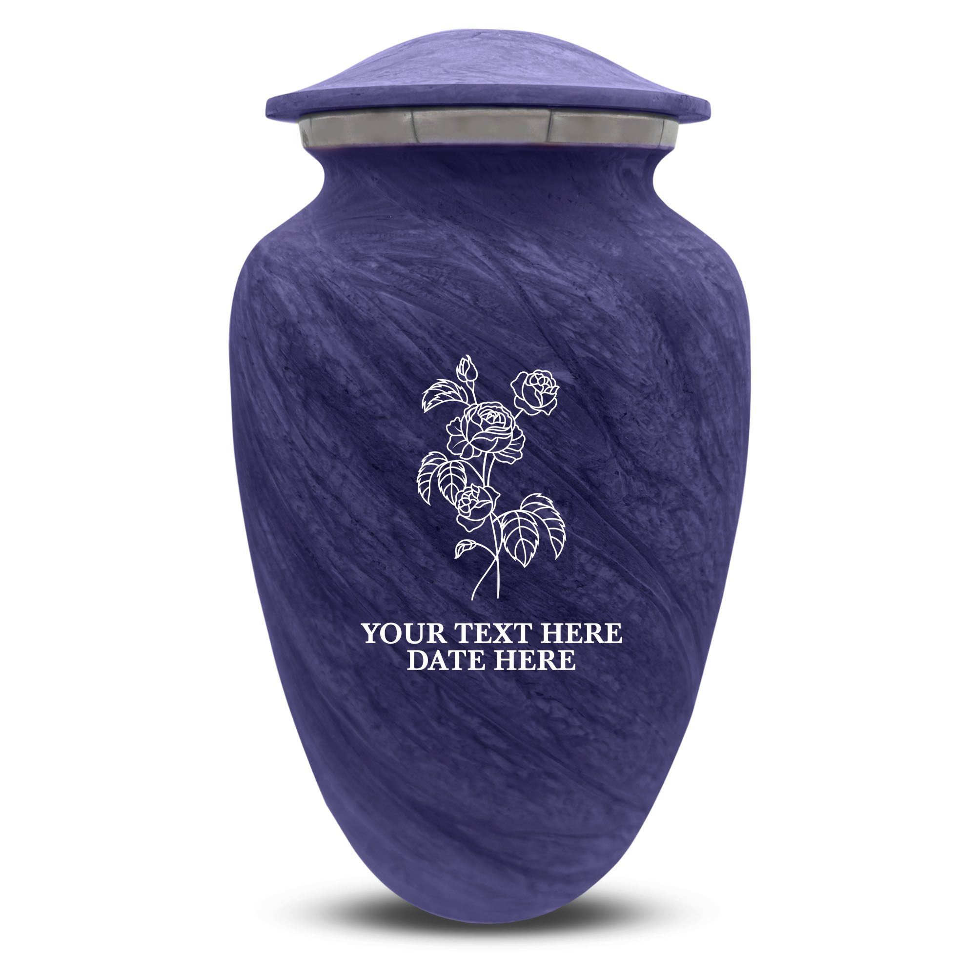 Custom Human Urns - Soft Whisper Collection - Floral Design - Distressed Finish - 200 Cubic Inch