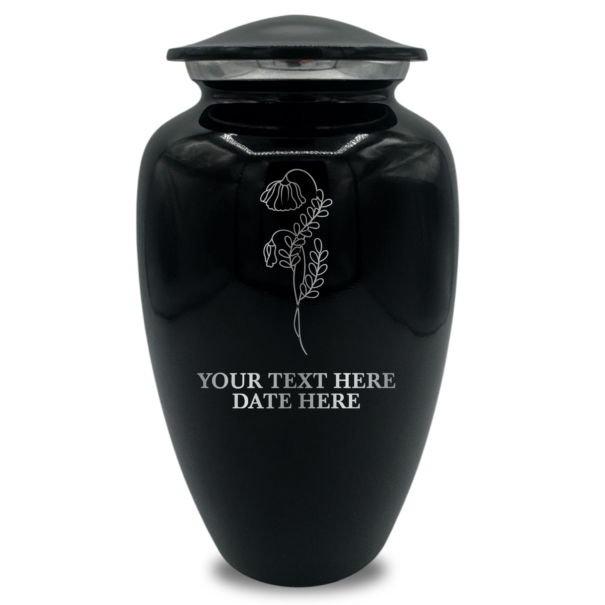 Splendor Human Cremation Urn - 200 Cubic Inch Capacity - Metal | Floral Memorial