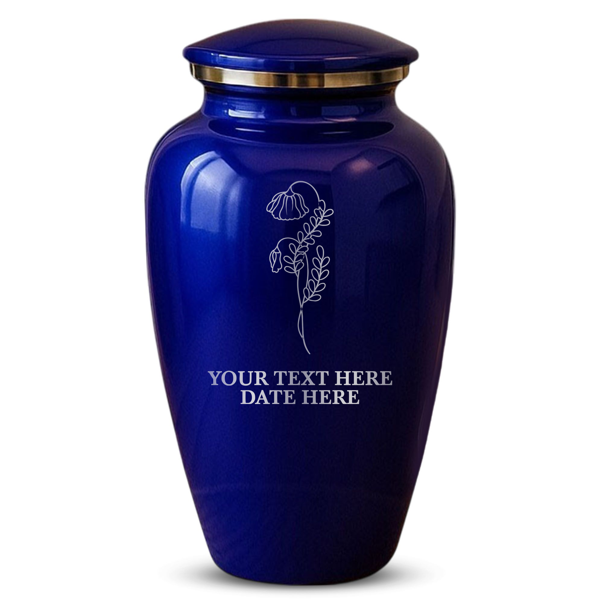 Splendor Human Cremation Urn - 200 Cubic Inch Capacity - Metal | Floral Memorial