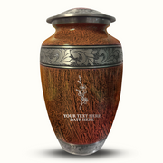Custom Aluminum Human Urn - Elevate Collection - Floral Design - Distressed Finish - 200 Cubic Inch