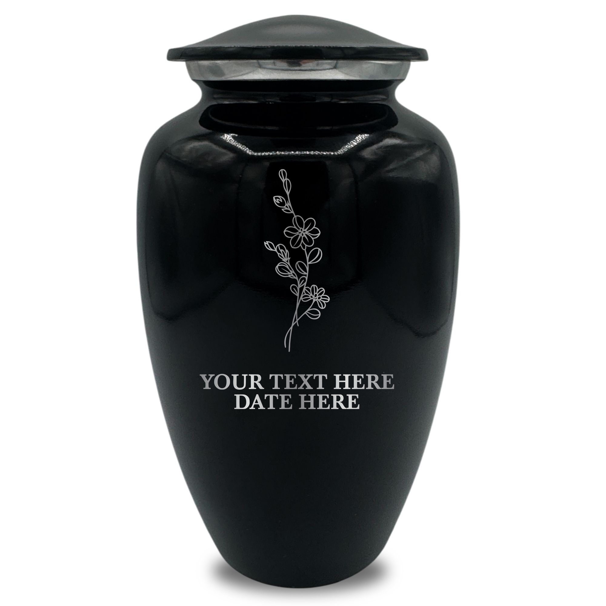 Splendor Human Cremation Urn - 200 Cubic Inch Capacity - Metal | Floral Memorial