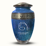 Custom Aluminum Human Urn - Elevate Collection - Rosary Design - Distressed Finish - 200 Cubic Inch