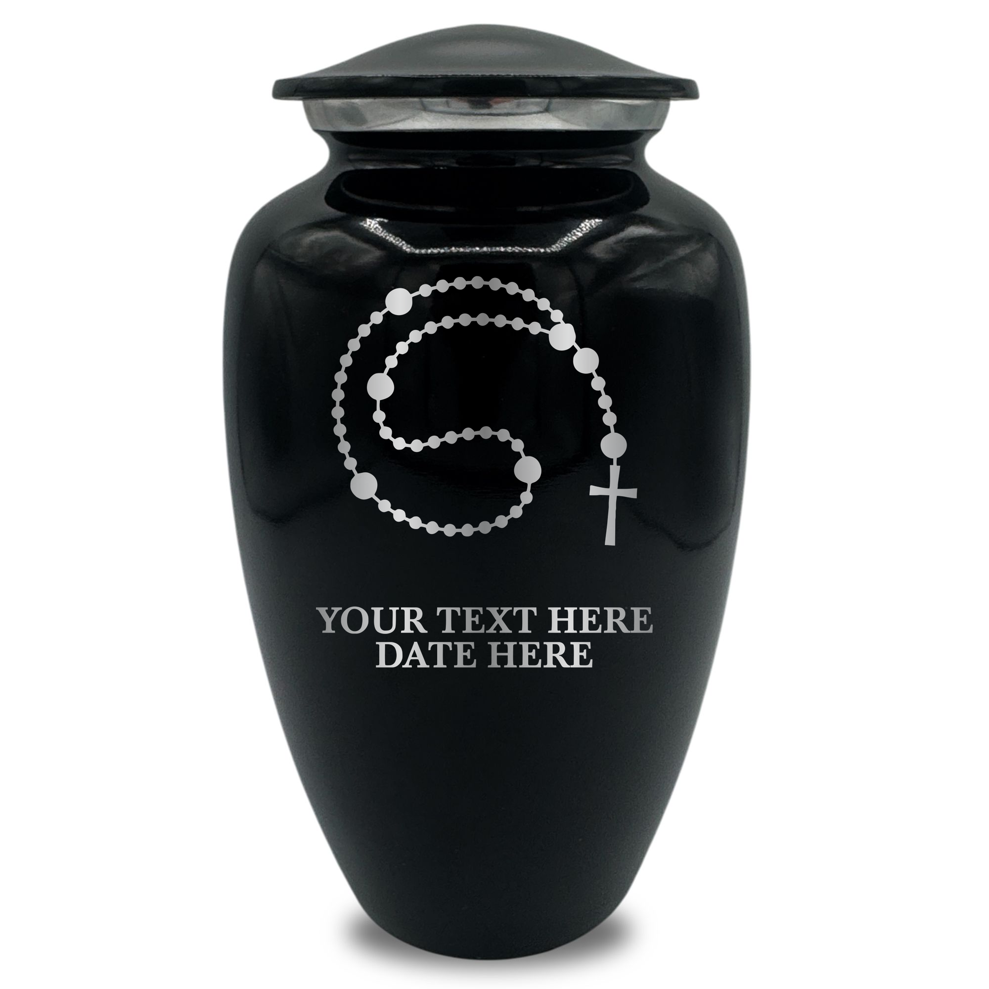 Splendor Human Cremation Urn – 200 Cubic Inch Capacity – Metal | Rosary Memorial