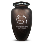 Custom Human Urns - Soft Whisper Collection - Rosary Design - Distressed Finish - 200 Cubic Inch