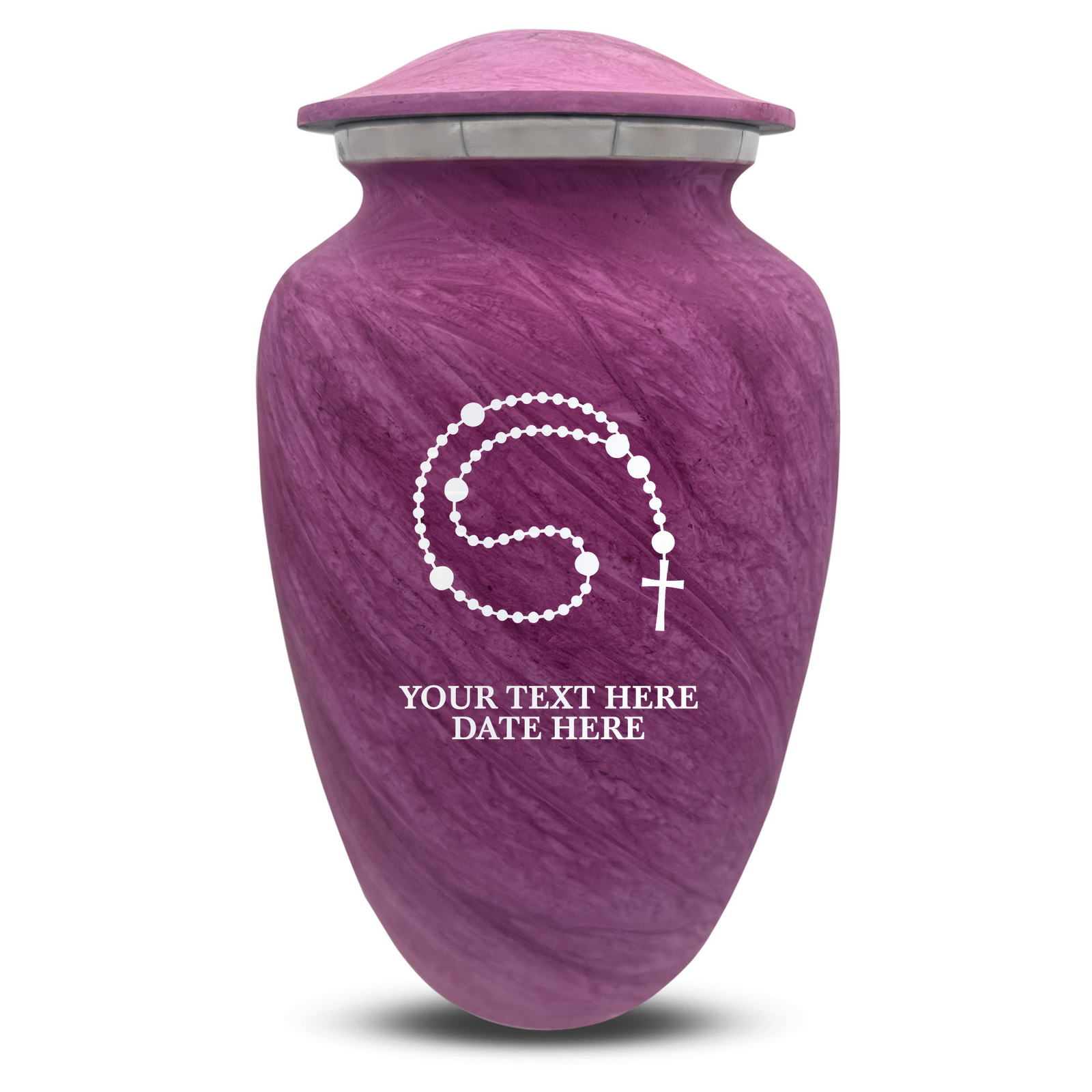 Custom Human Urns - Soft Whisper Collection - Rosary Design - Distressed Finish - 200 Cubic Inch