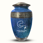 Custom Aluminum Human Urn - Elevate Collection - Rosary Design - Distressed Finish - 200 Cubic Inch