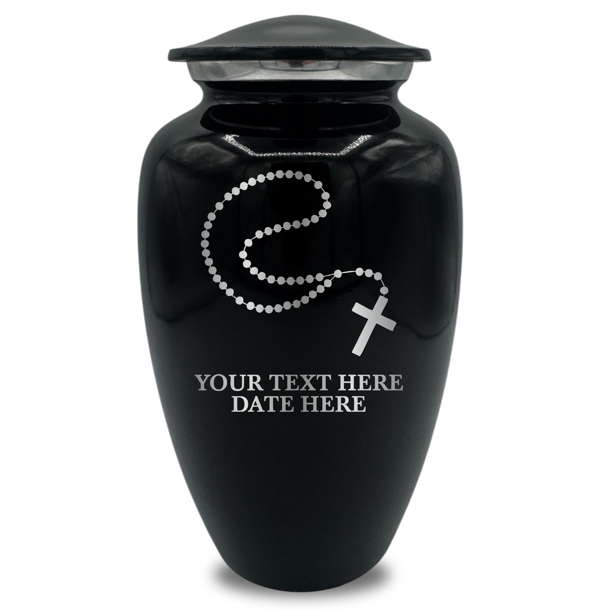 Splendor Human Cremation Urn – 200 Cubic Inch Capacity – Metal | Rosary Memorial