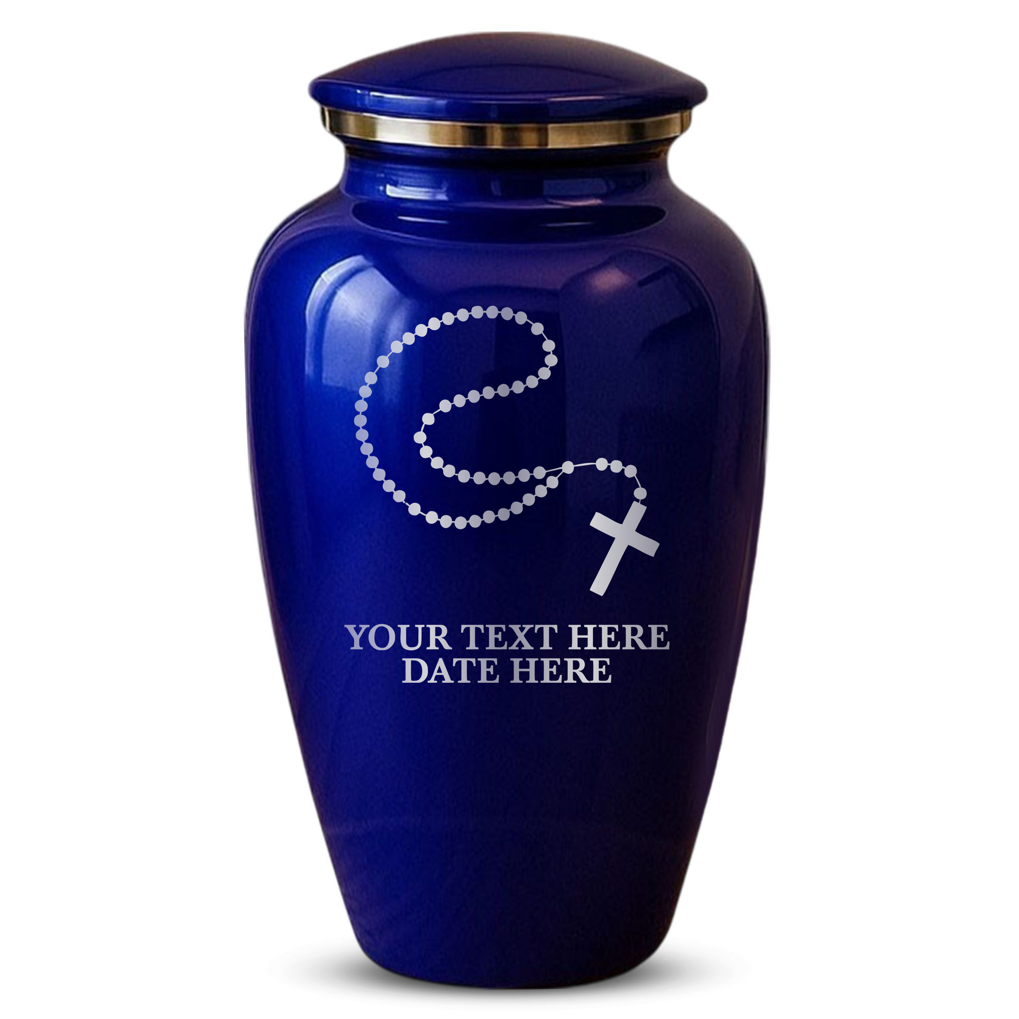 Splendor Human Cremation Urn – 200 Cubic Inch Capacity – Metal | Rosary Memorial