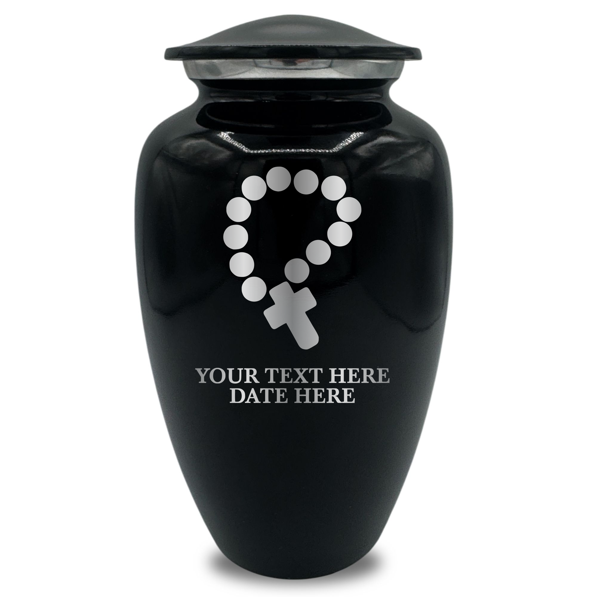 Splendor Human Cremation Urn – 200 Cubic Inch Capacity – Metal | Rosary Memorial