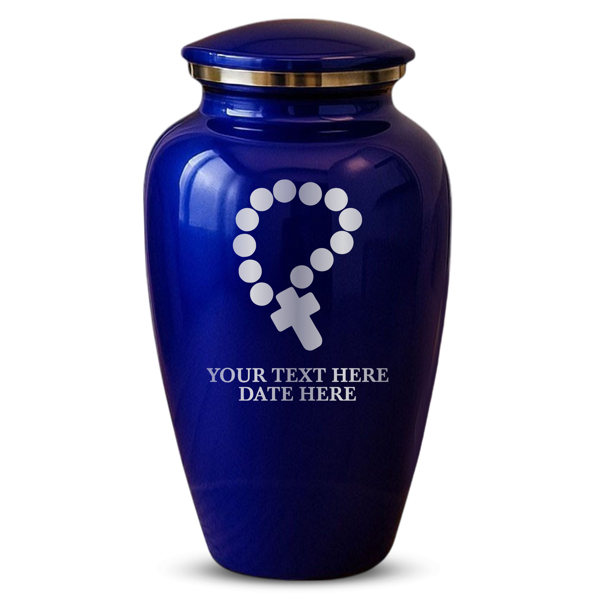 Splendor Human Cremation Urn – 200 Cubic Inch Capacity – Metal | Rosary Memorial