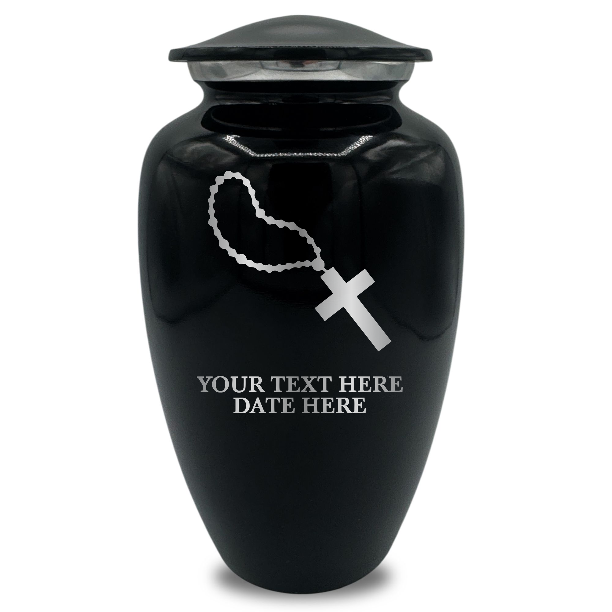 Splendor Human Cremation Urn – 200 Cubic Inch Capacity – Metal | Rosary Memorial
