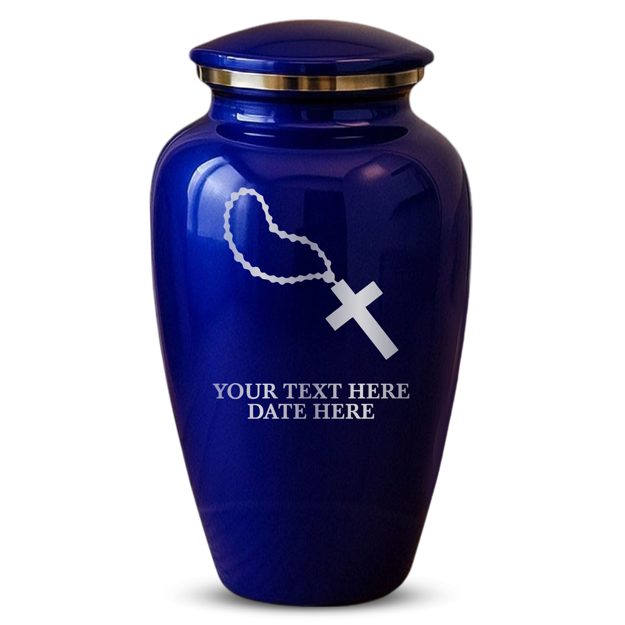 Splendor Human Cremation Urn – 200 Cubic Inch Capacity – Metal | Rosary Memorial
