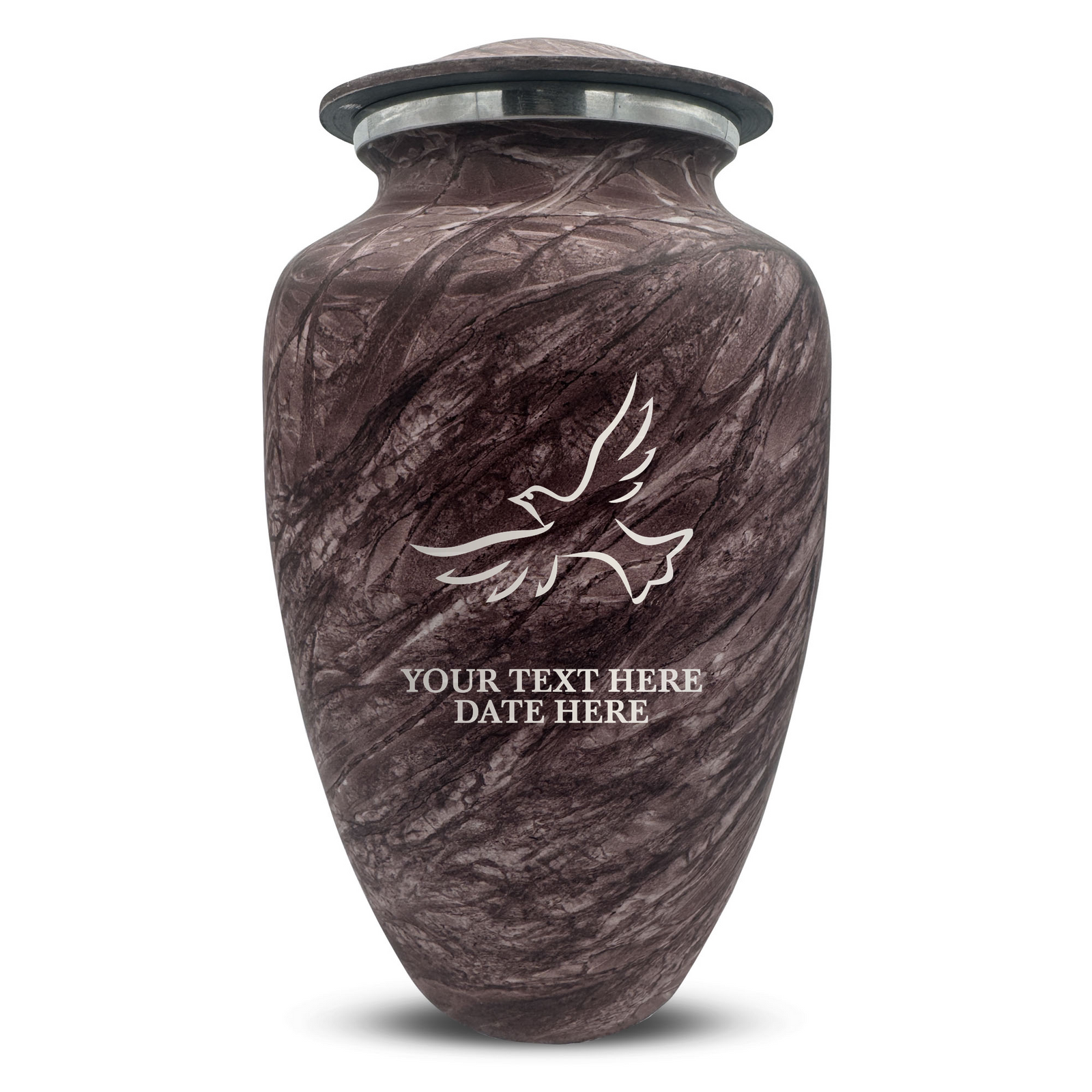 Custom Human Urns - Soft Whisper Collection - Memorial Dove Design - Distressed Finish - 200 Cubic Inch