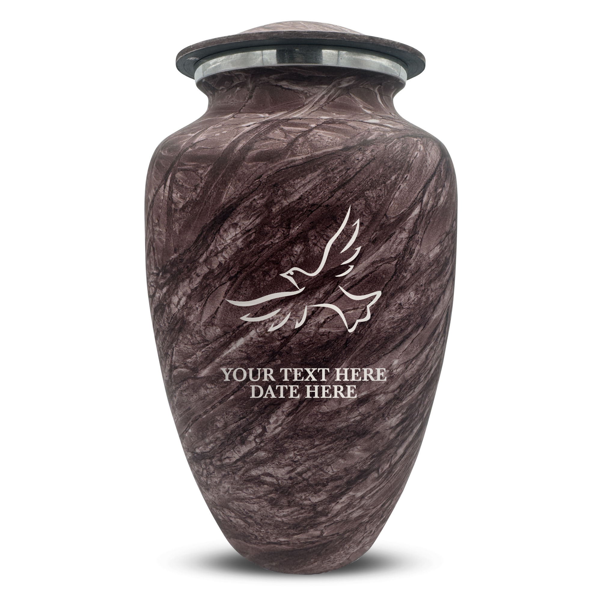 Custom Human Urns - Soft Whisper Collection - Memorial Dove Design - Distressed Finish - 200 Cubic Inch