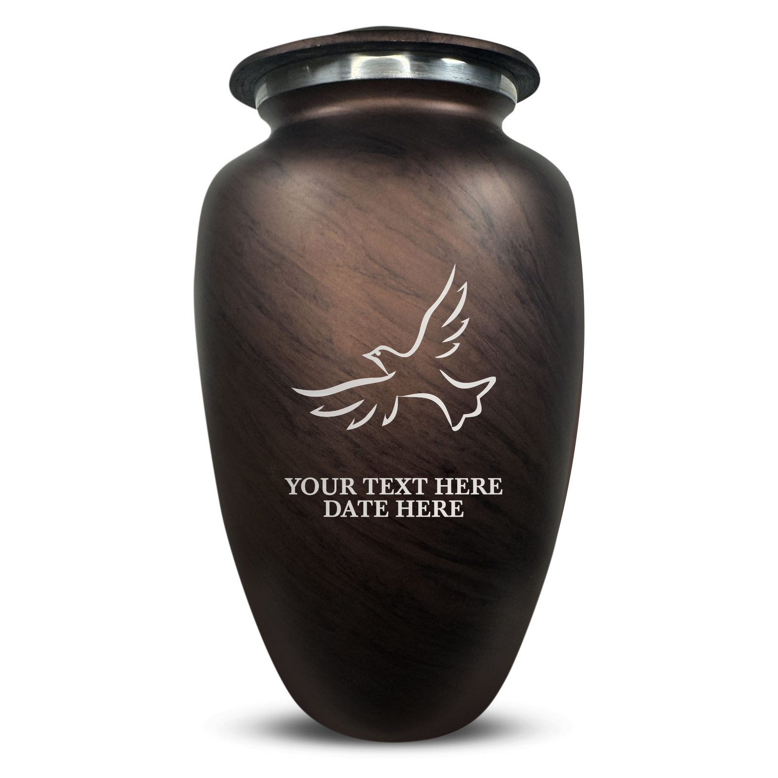 Custom Human Urns - Soft Whisper Collection - Memorial Dove Design - Distressed Finish - 200 Cubic Inch