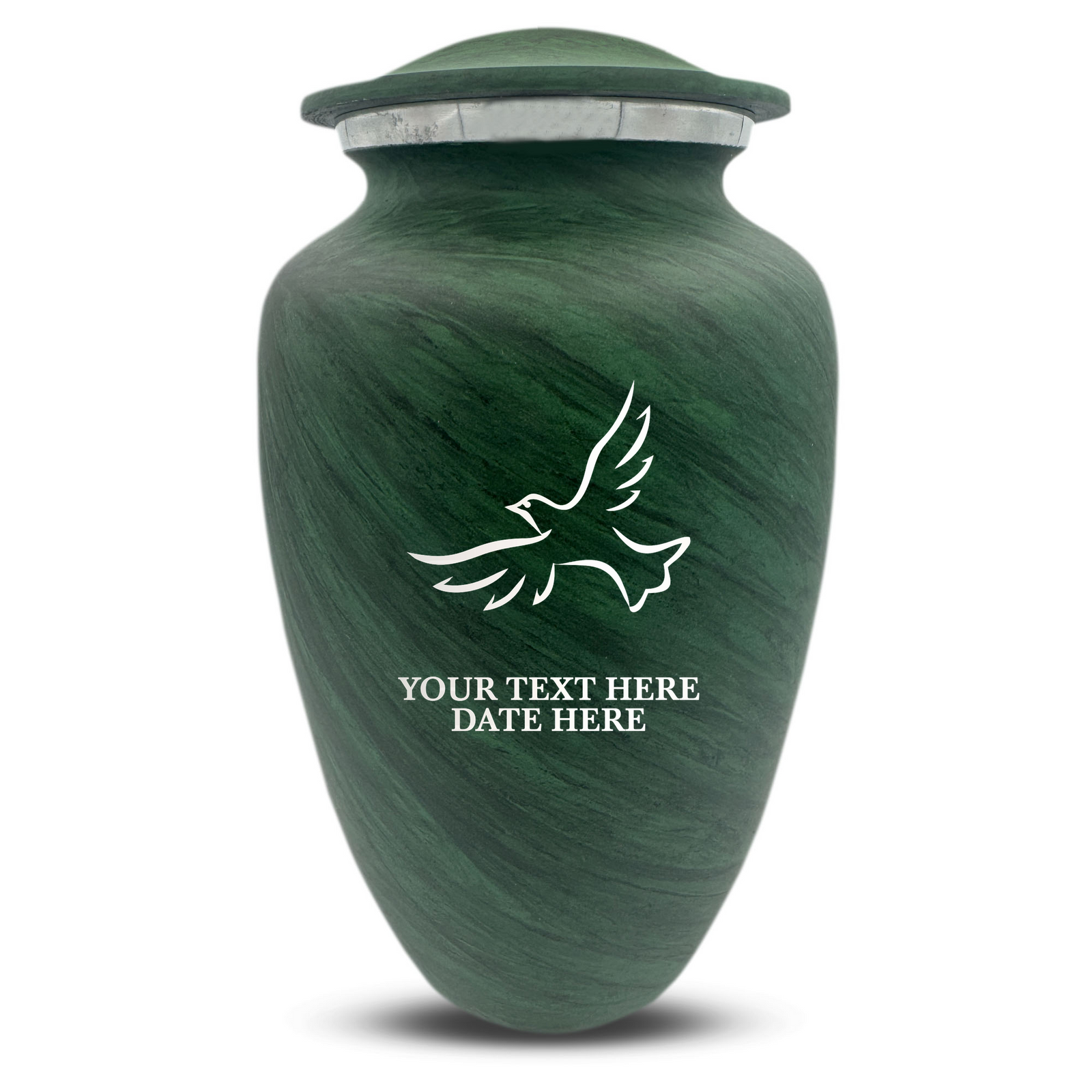 Custom Human Urns - Soft Whisper Collection - Memorial Dove Design - Distressed Finish - 200 Cubic Inch