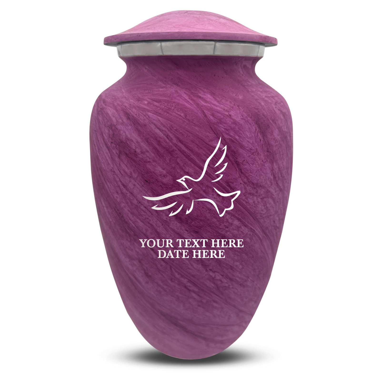 Custom Human Urns - Soft Whisper Collection - Memorial Dove Design - Distressed Finish - 200 Cubic Inch