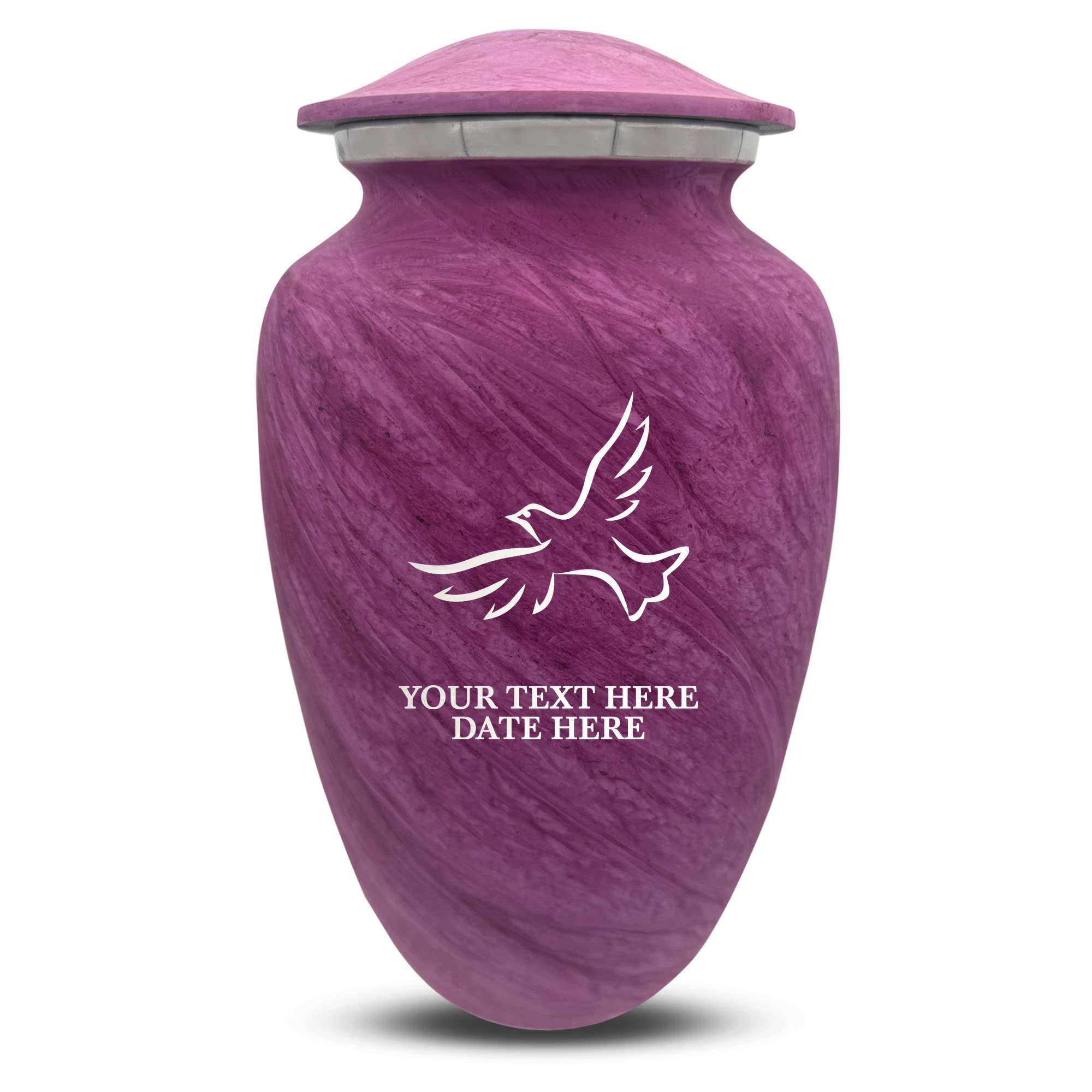 Custom Human Urns - Soft Whisper Collection - Memorial Dove Design - Distressed Finish - 200 Cubic Inch