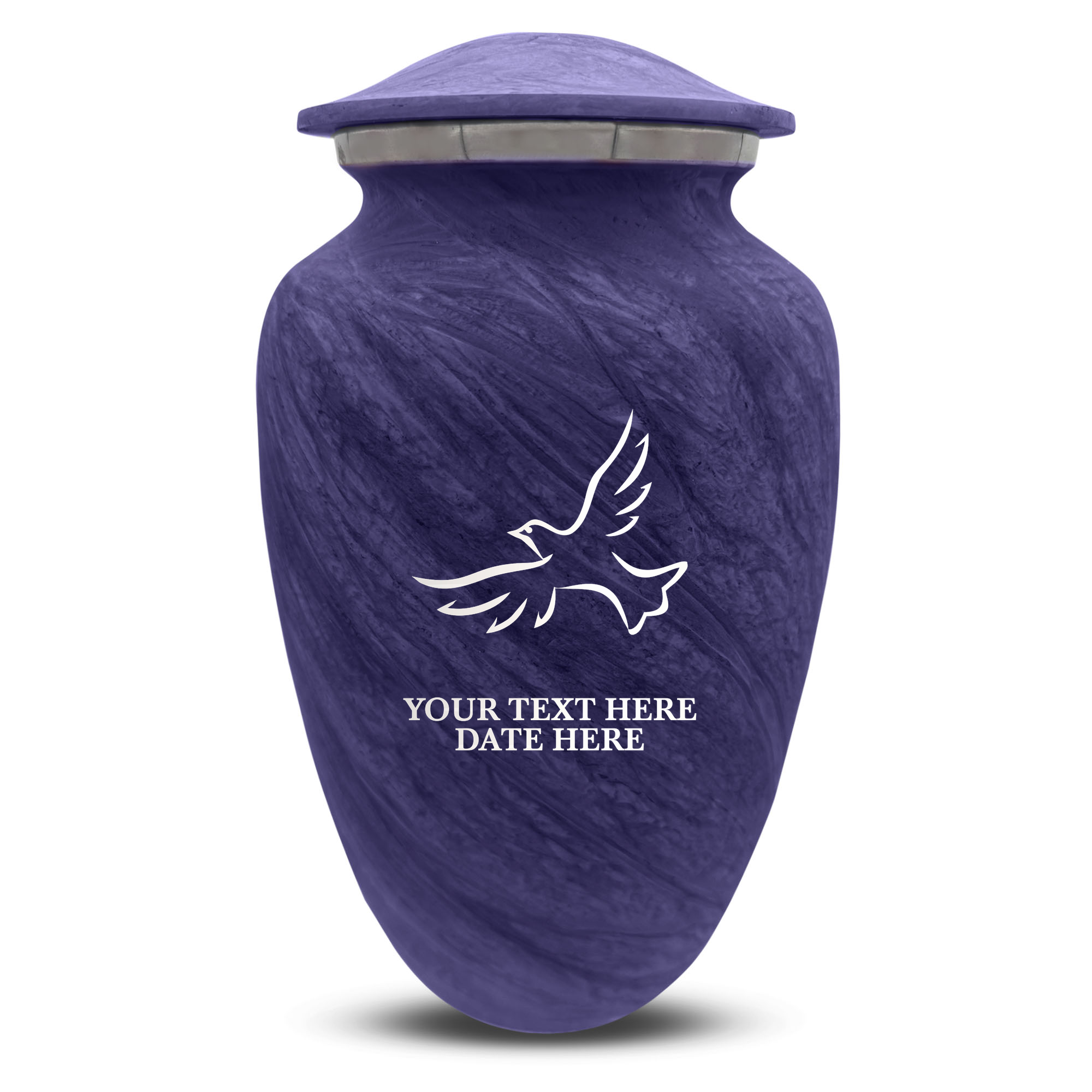 Custom Human Urns - Soft Whisper Collection - Memorial Dove Design - Distressed Finish - 200 Cubic Inch