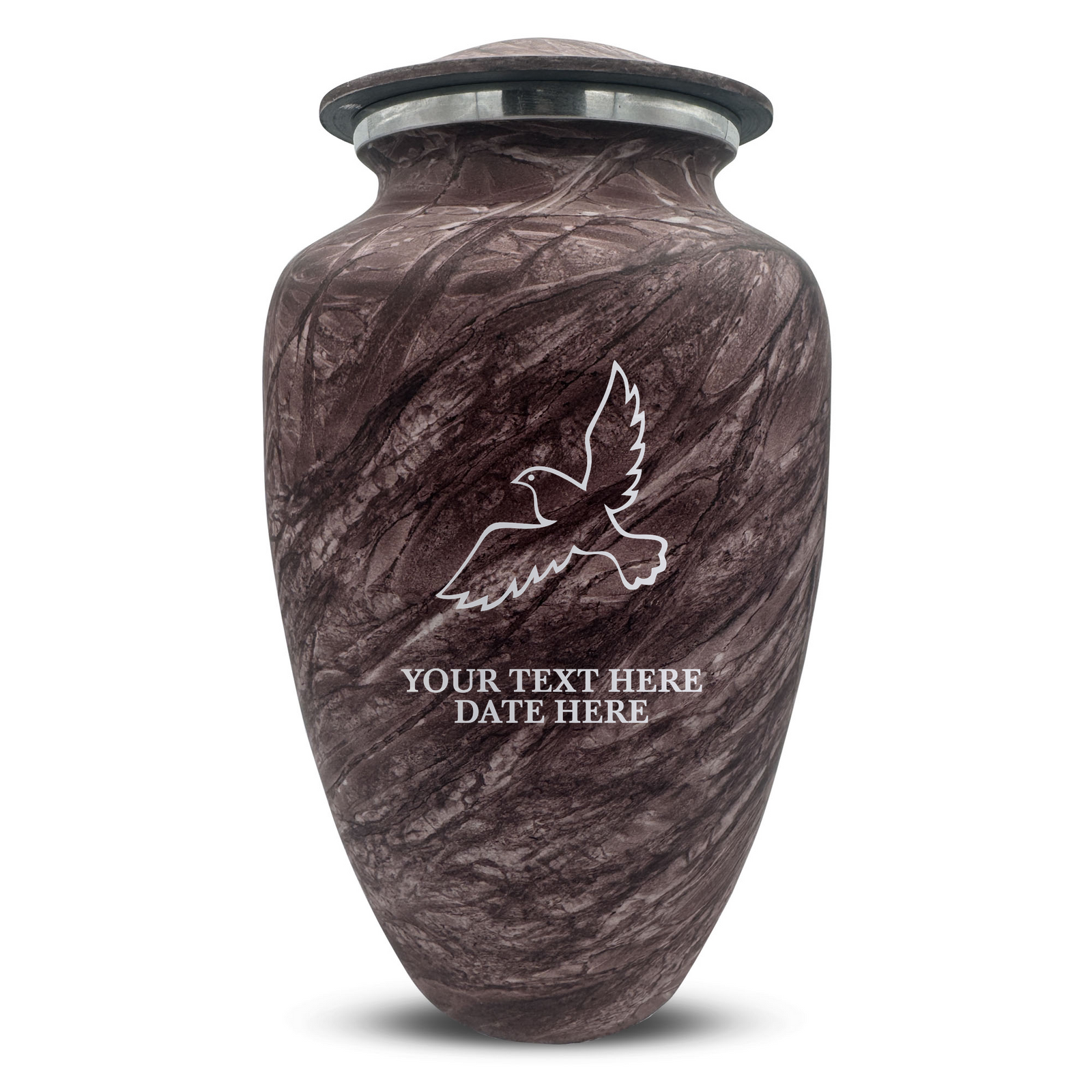 Custom Human Urns - Soft Whisper Collection - Memorial Dove Design - Distressed Finish - 200 Cubic Inch