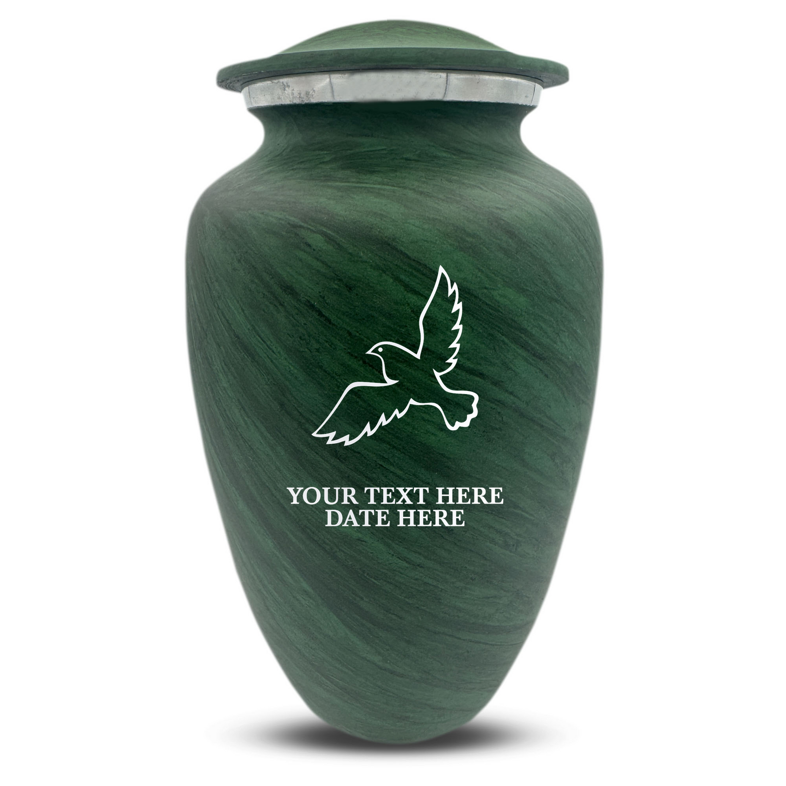 Custom Human Urns - Soft Whisper Collection - Memorial Dove Design - Distressed Finish - 200 Cubic Inch