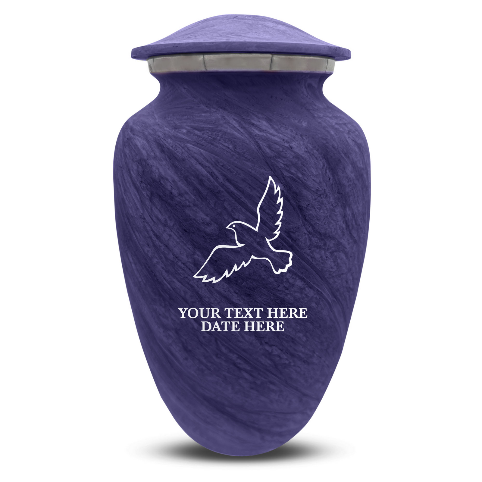 Custom Human Urns - Soft Whisper Collection - Memorial Dove Design - Distressed Finish - 200 Cubic Inch