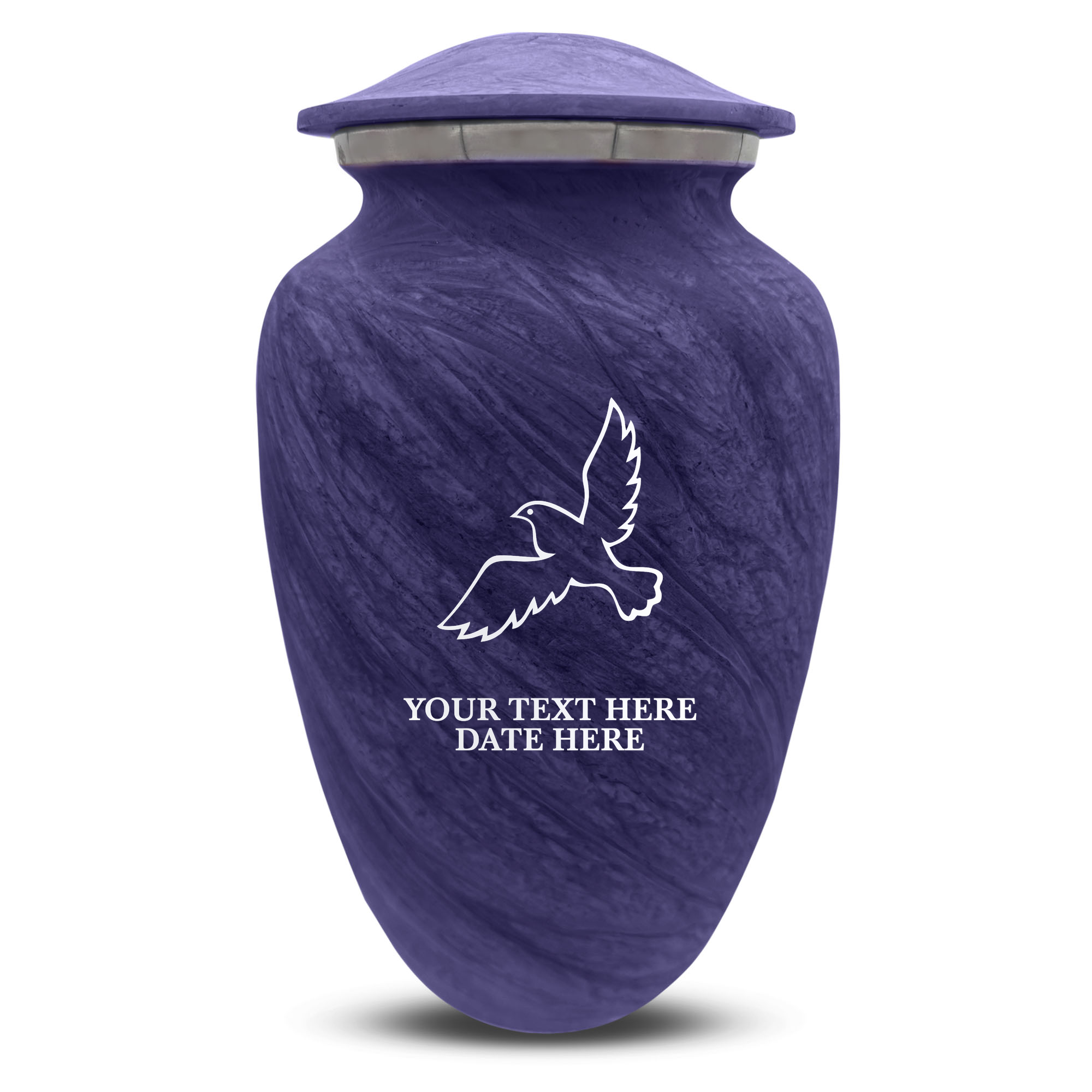 Custom Human Urns - Soft Whisper Collection - Memorial Dove Design - Distressed Finish - 200 Cubic Inch