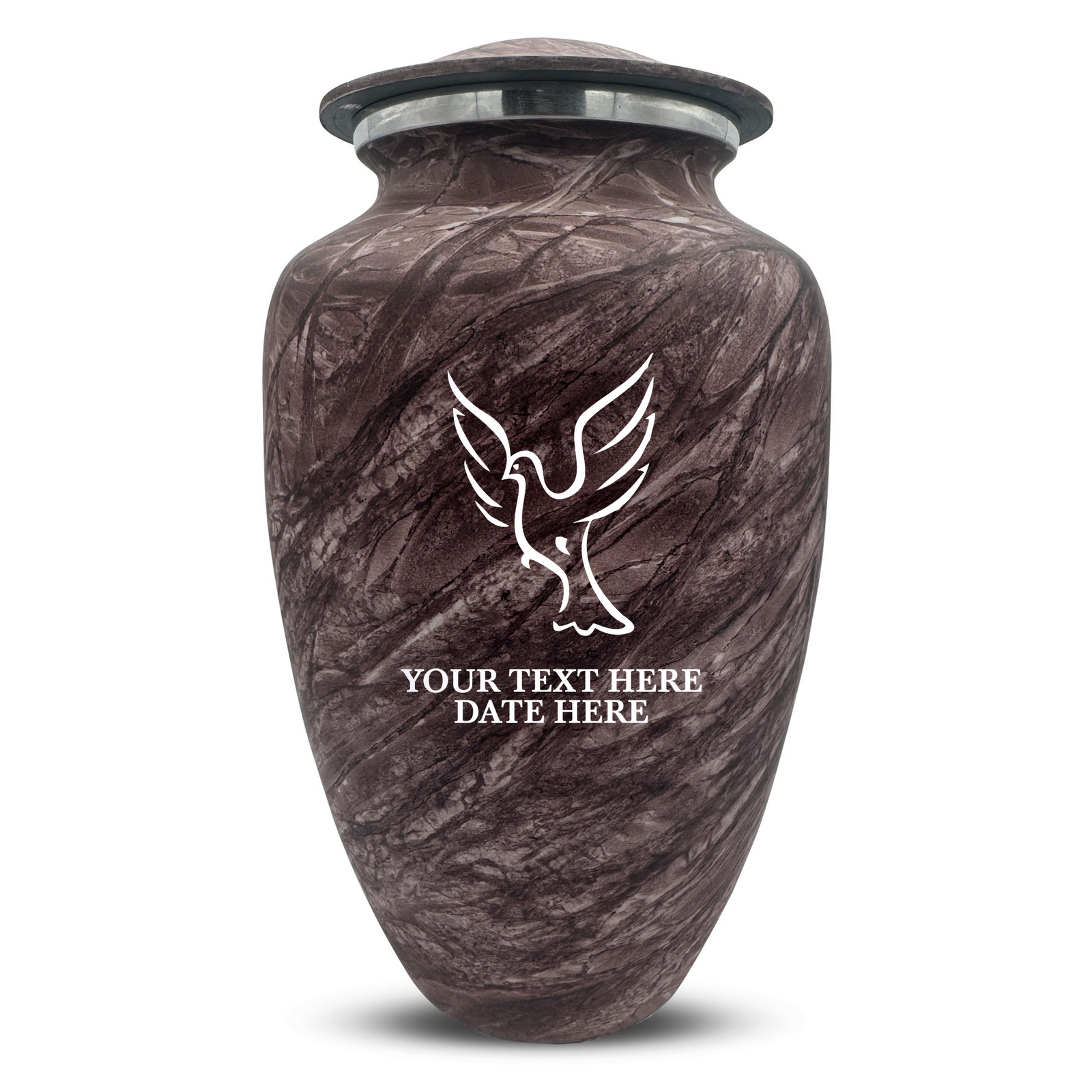 Custom Human Urns - Soft Whisper Collection - Memorial Dove Design - Distressed Finish - 200 Cubic Inch
