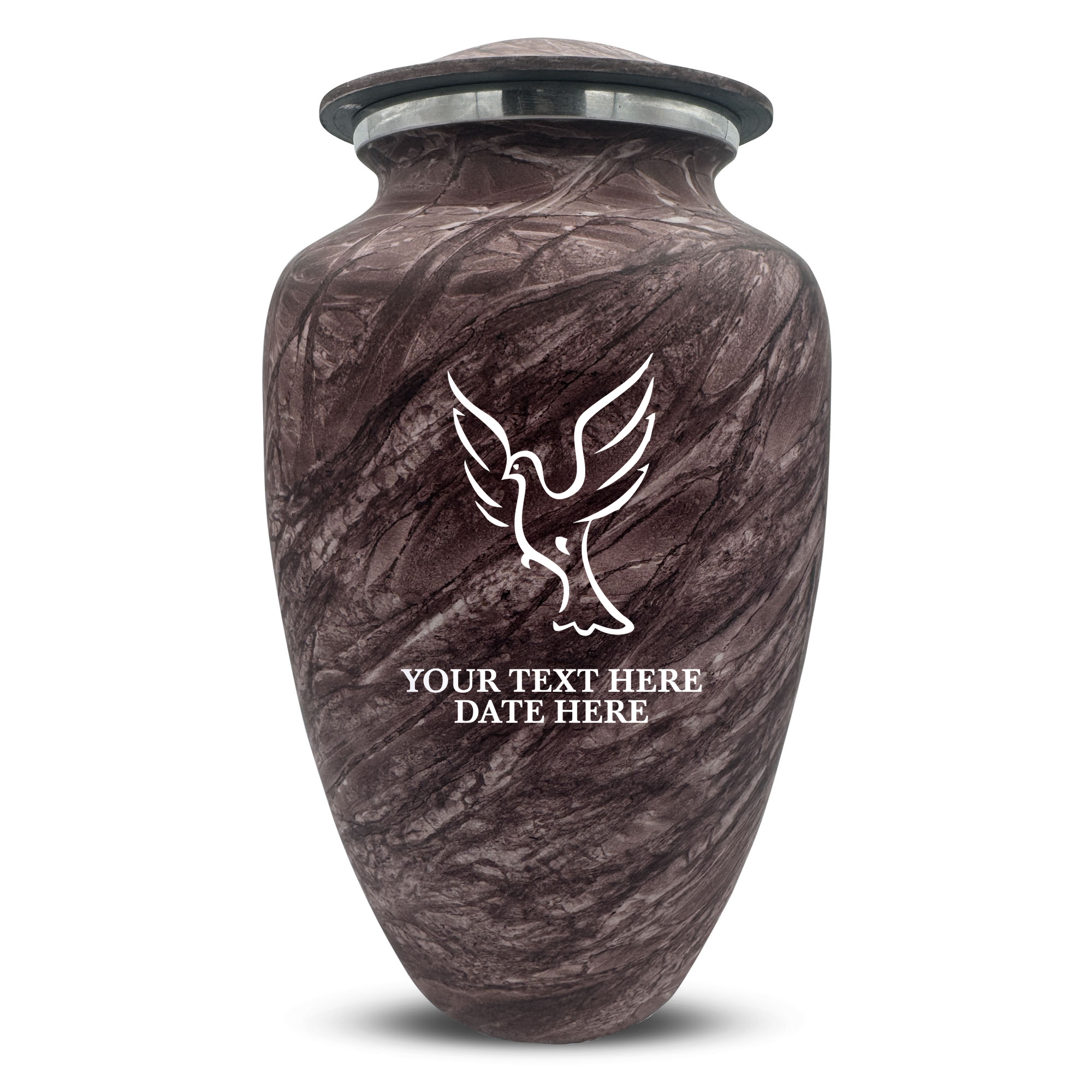 Custom Human Urns - Soft Whisper Collection - Memorial Dove Design - Distressed Finish - 200 Cubic Inch