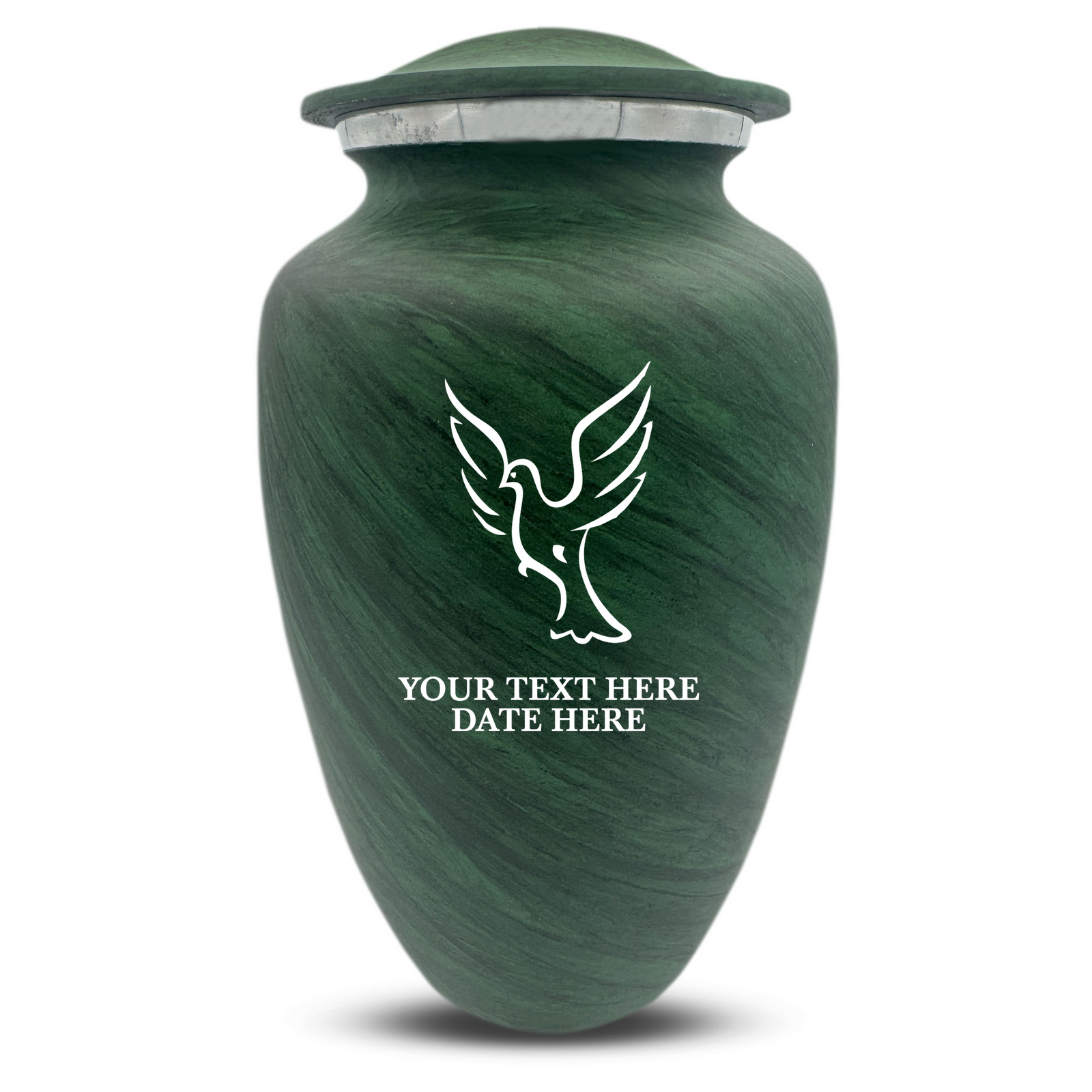 Custom Human Urns - Soft Whisper Collection - Memorial Dove Design - Distressed Finish - 200 Cubic Inch