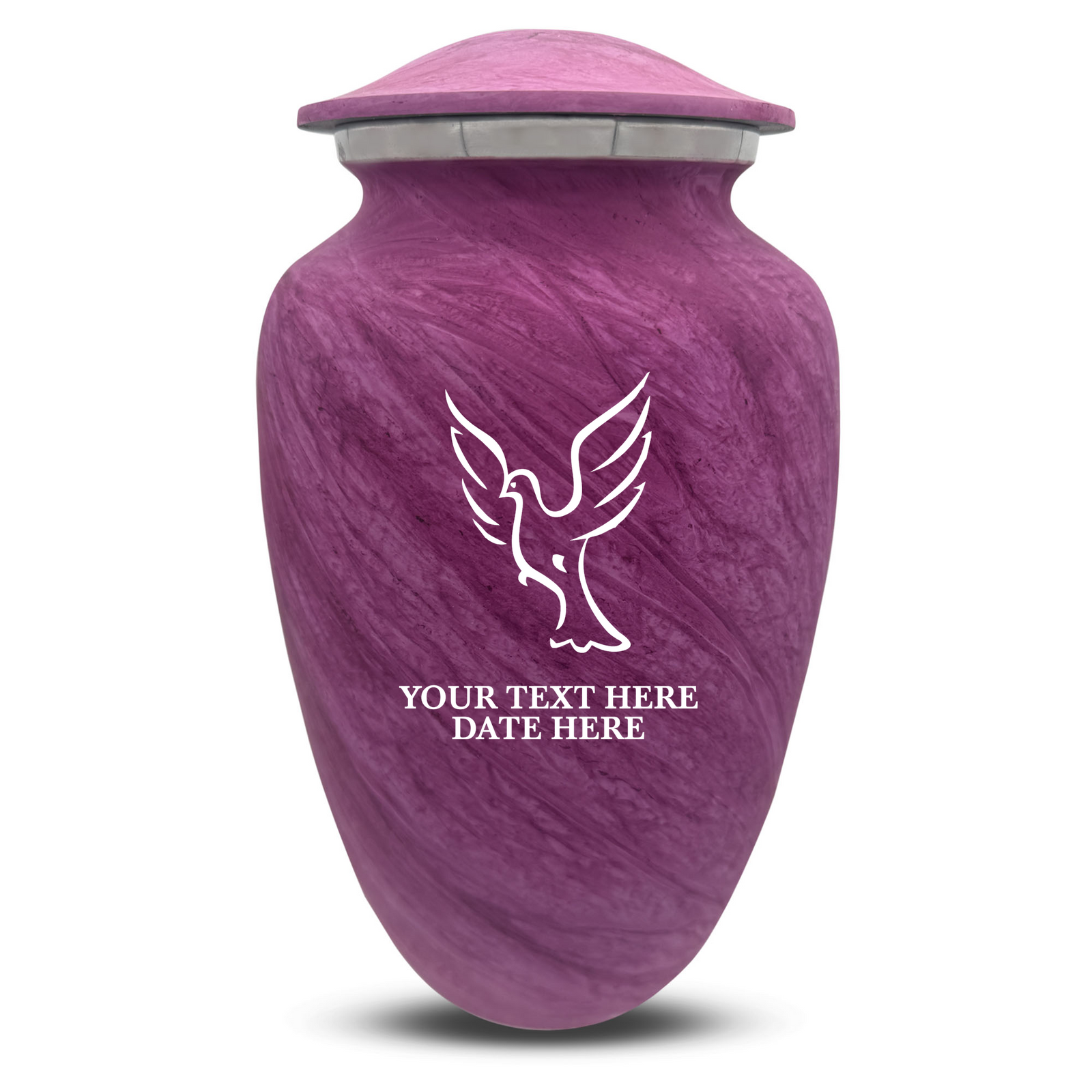 Custom Human Urns - Soft Whisper Collection - Memorial Dove Design - Distressed Finish - 200 Cubic Inch