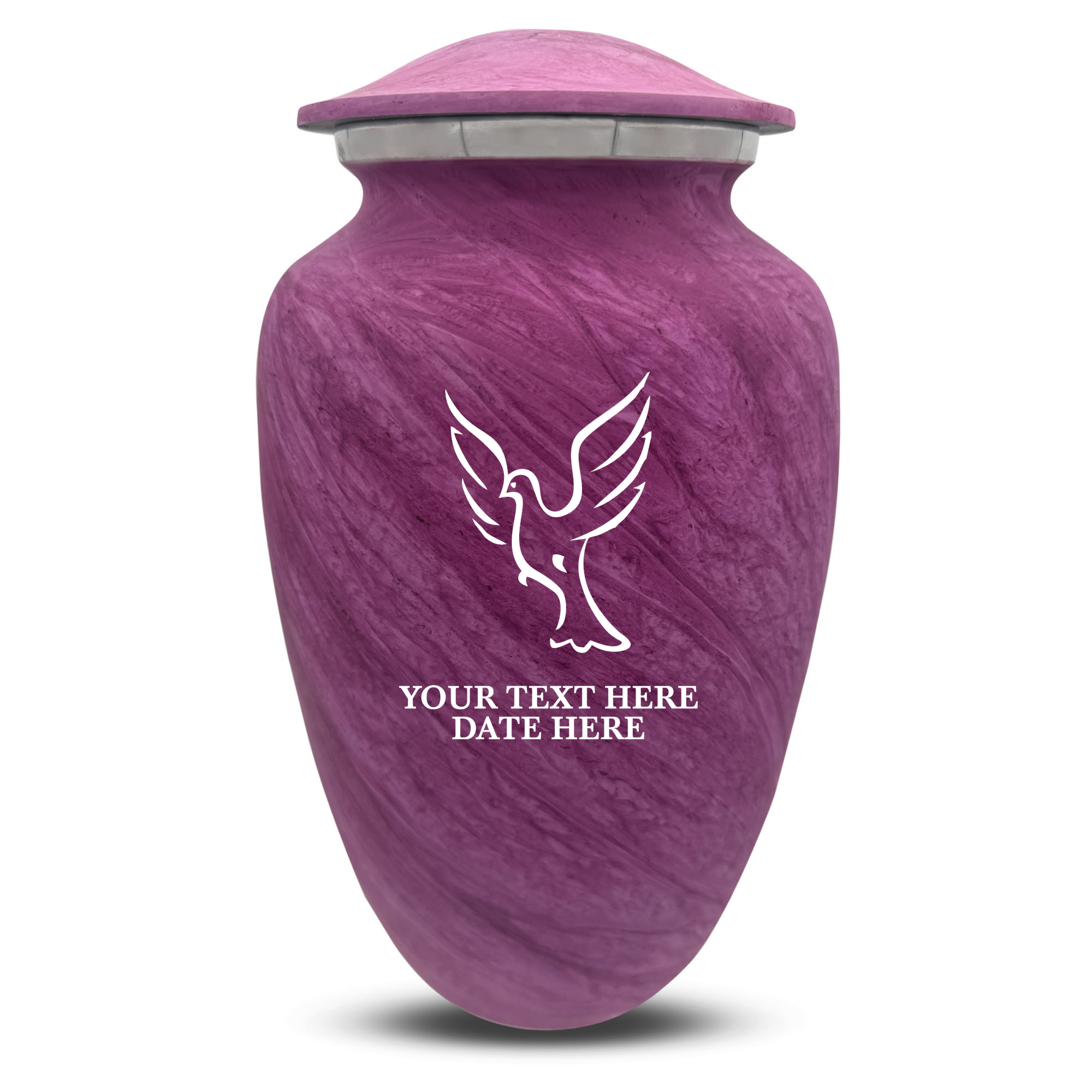 Custom Human Urns - Soft Whisper Collection - Memorial Dove Design - Distressed Finish - 200 Cubic Inch