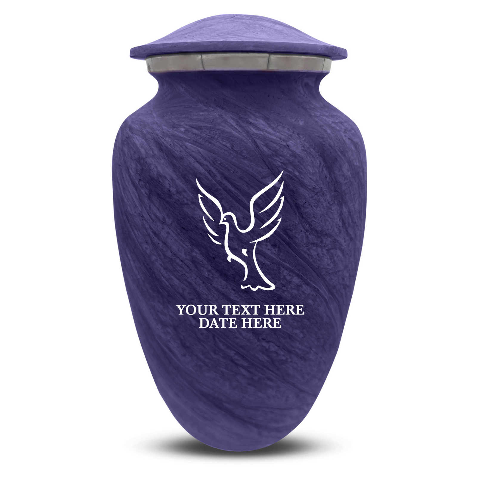 Custom Human Urns - Soft Whisper Collection - Memorial Dove Design - Distressed Finish - 200 Cubic Inch