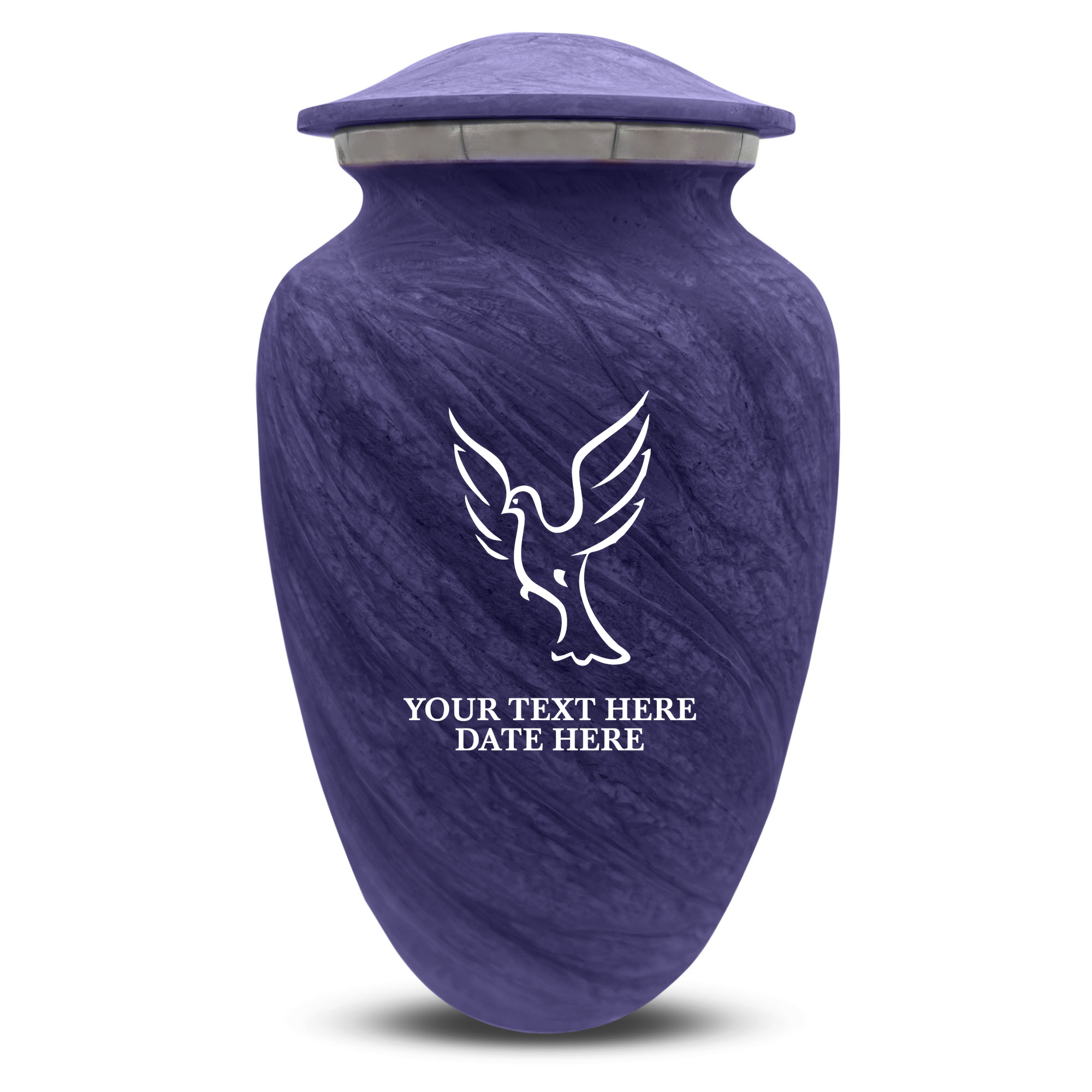 Custom Human Urns - Soft Whisper Collection - Memorial Dove Design - Distressed Finish - 200 Cubic Inch