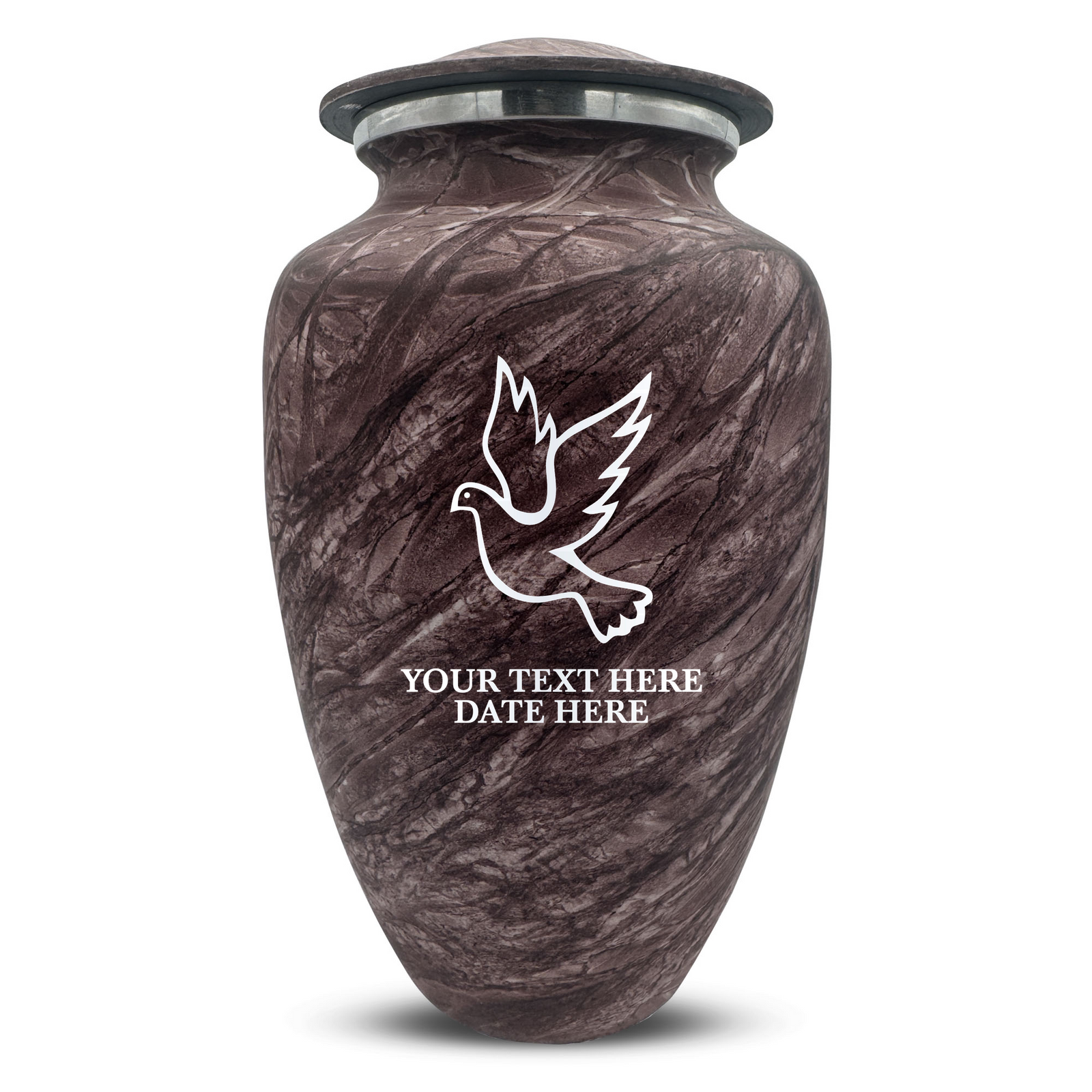 Custom Human Urns - Soft Whisper Collection - Memorial Dove Design - Distressed Finish - 200 Cubic Inch