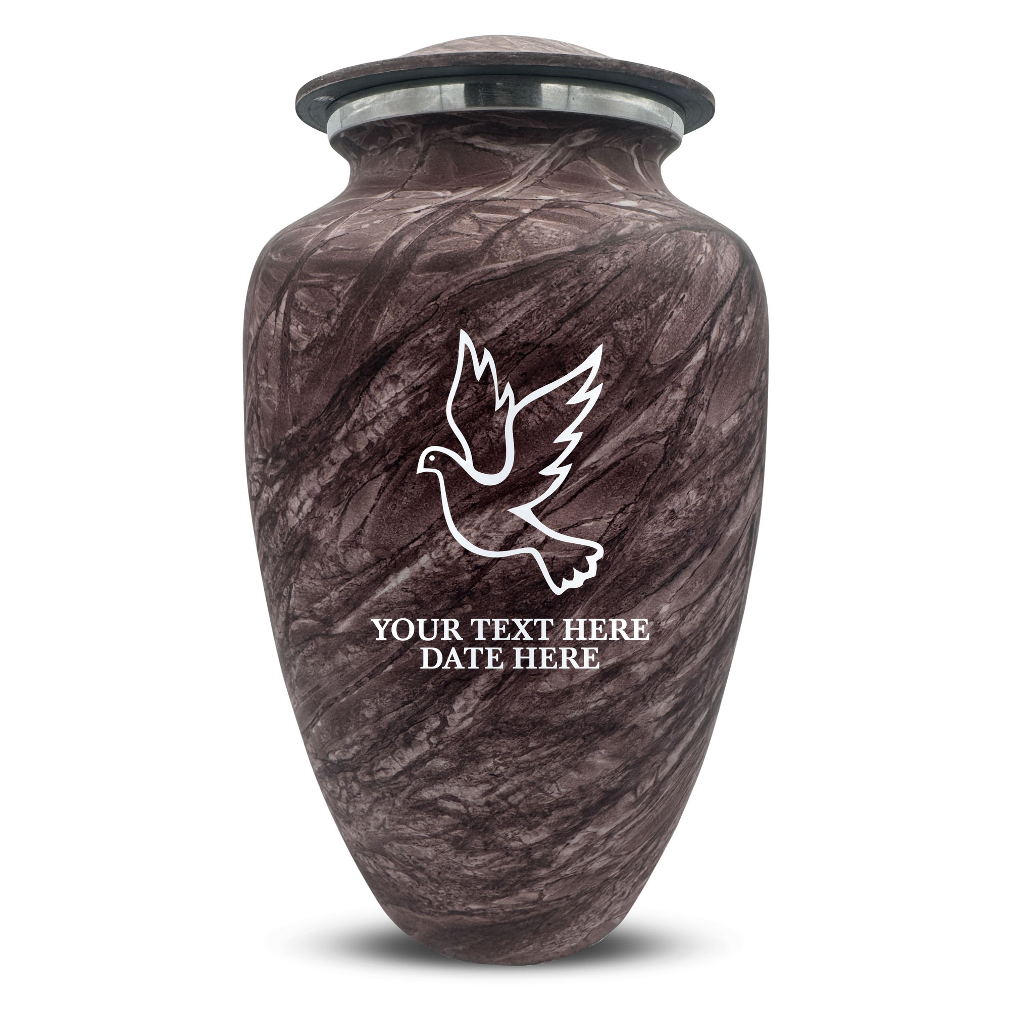 Custom Human Urns - Soft Whisper Collection - Memorial Dove Design - Distressed Finish - 200 Cubic Inch