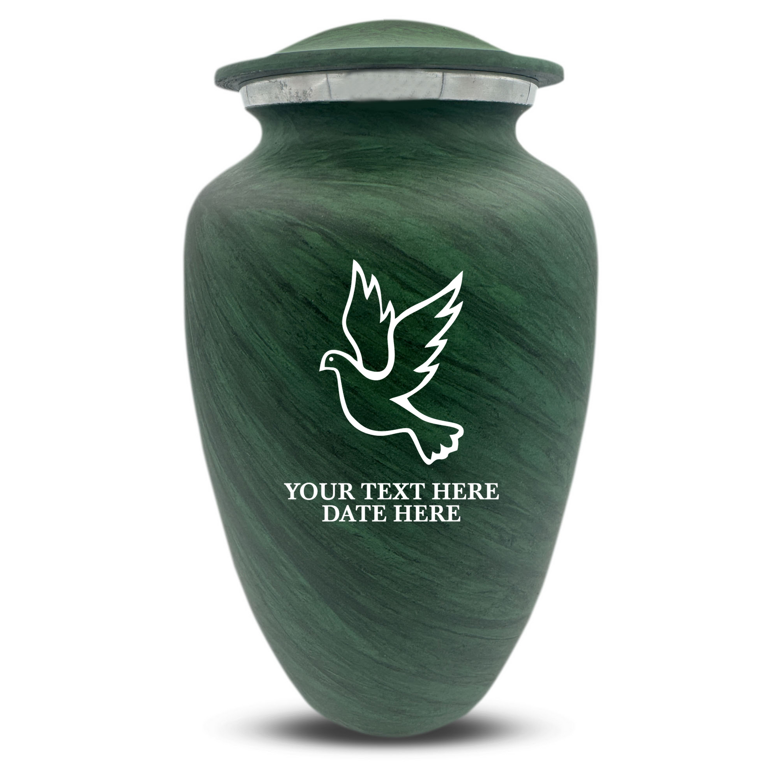 Custom Human Urns - Soft Whisper Collection - Memorial Dove Design - Distressed Finish - 200 Cubic Inch