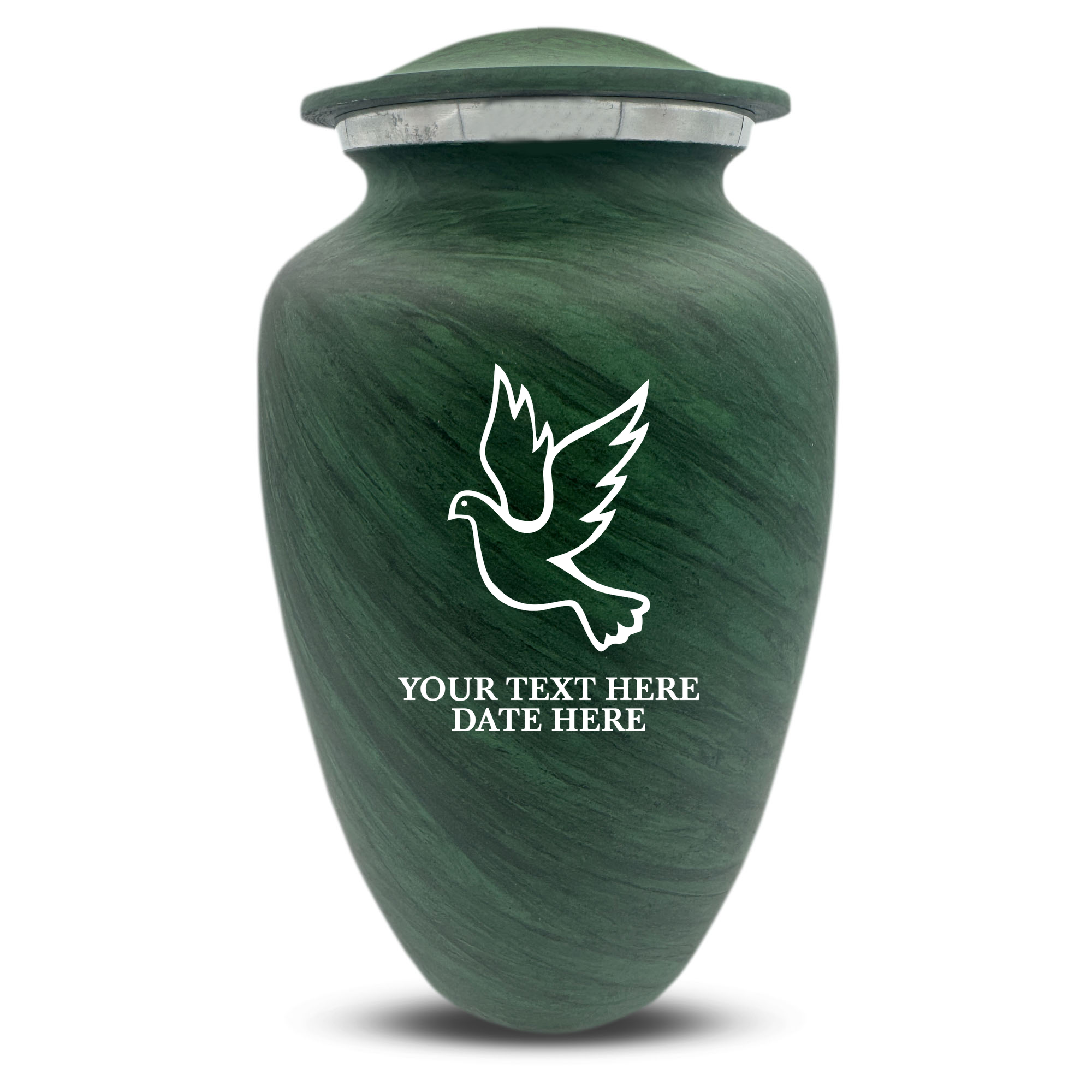 Custom Human Urns - Soft Whisper Collection - Memorial Dove Design - Distressed Finish - 200 Cubic Inch