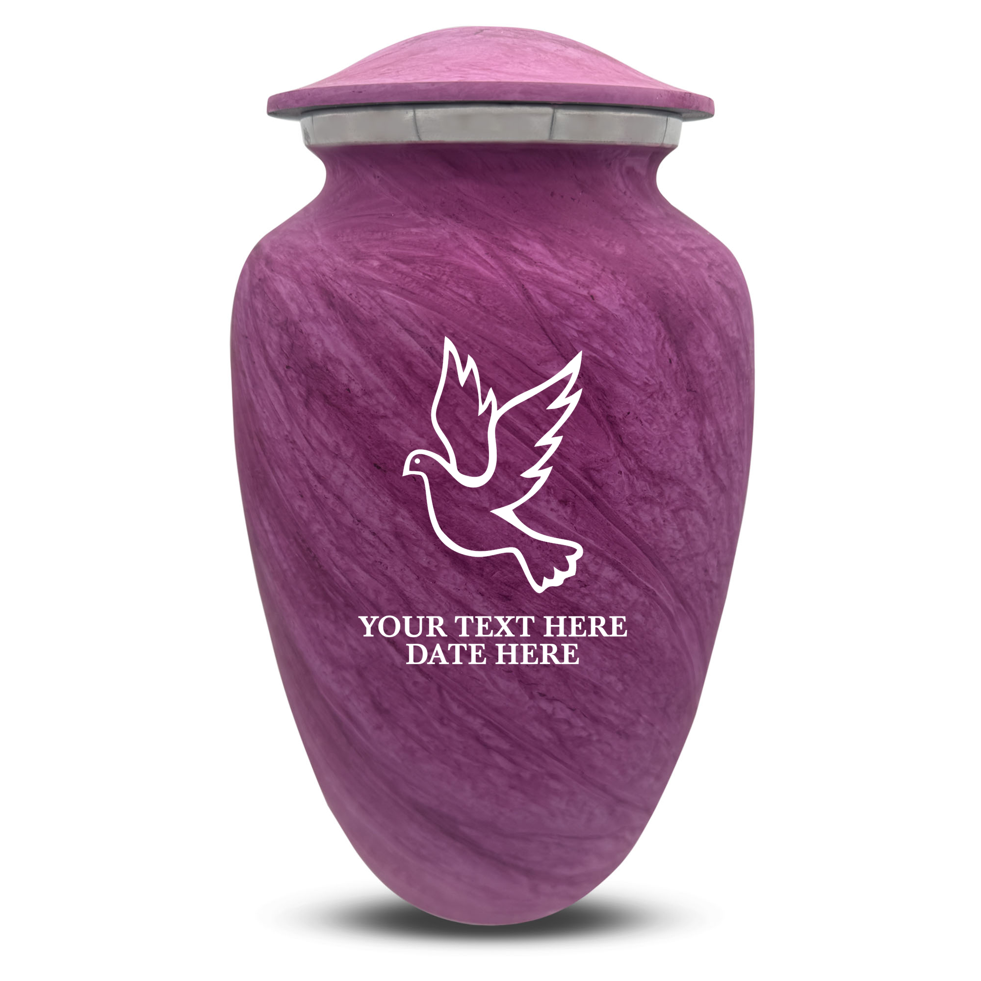 Custom Human Urns - Soft Whisper Collection - Memorial Dove Design - Distressed Finish - 200 Cubic Inch