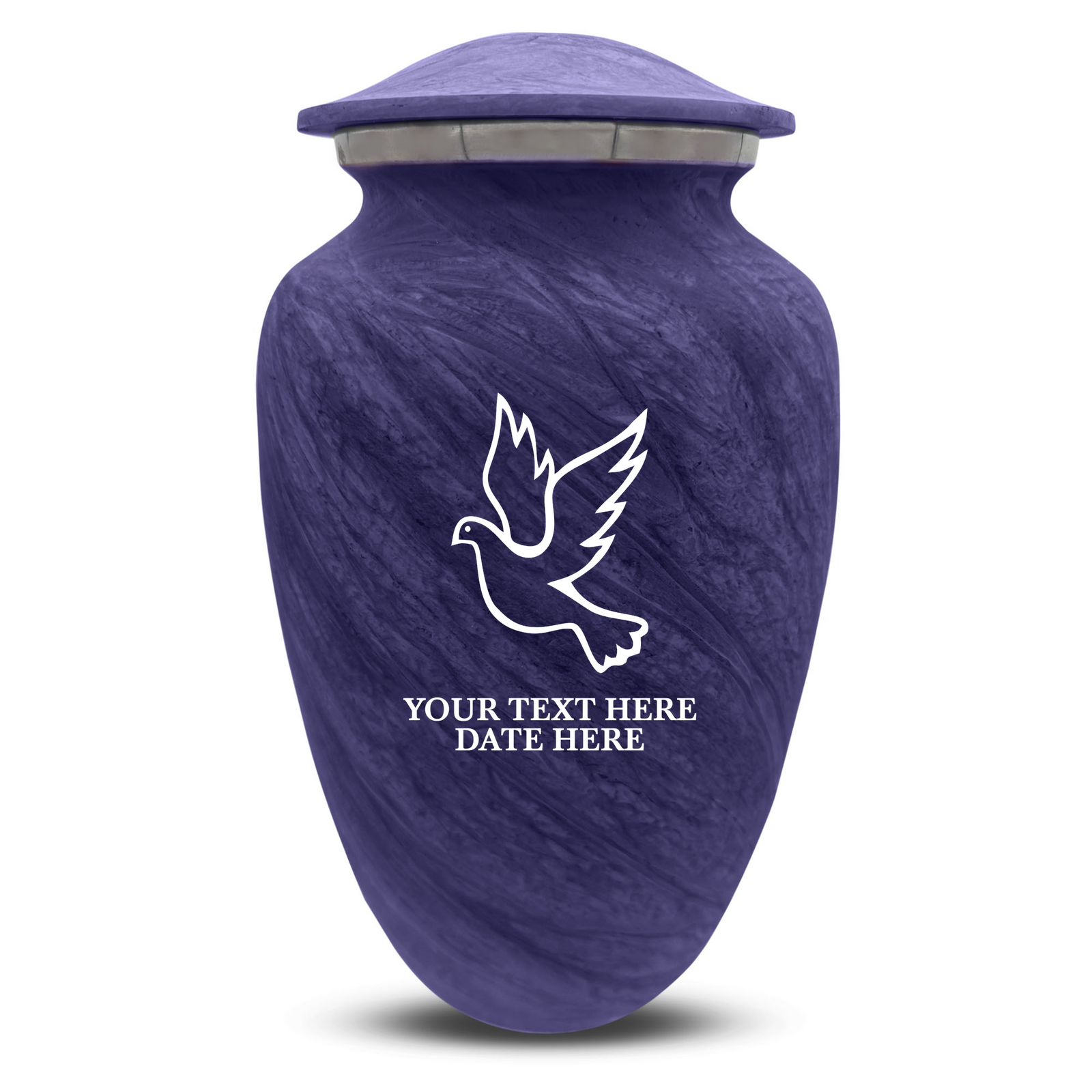 Custom Human Urns - Soft Whisper Collection - Memorial Dove Design - Distressed Finish - 200 Cubic Inch