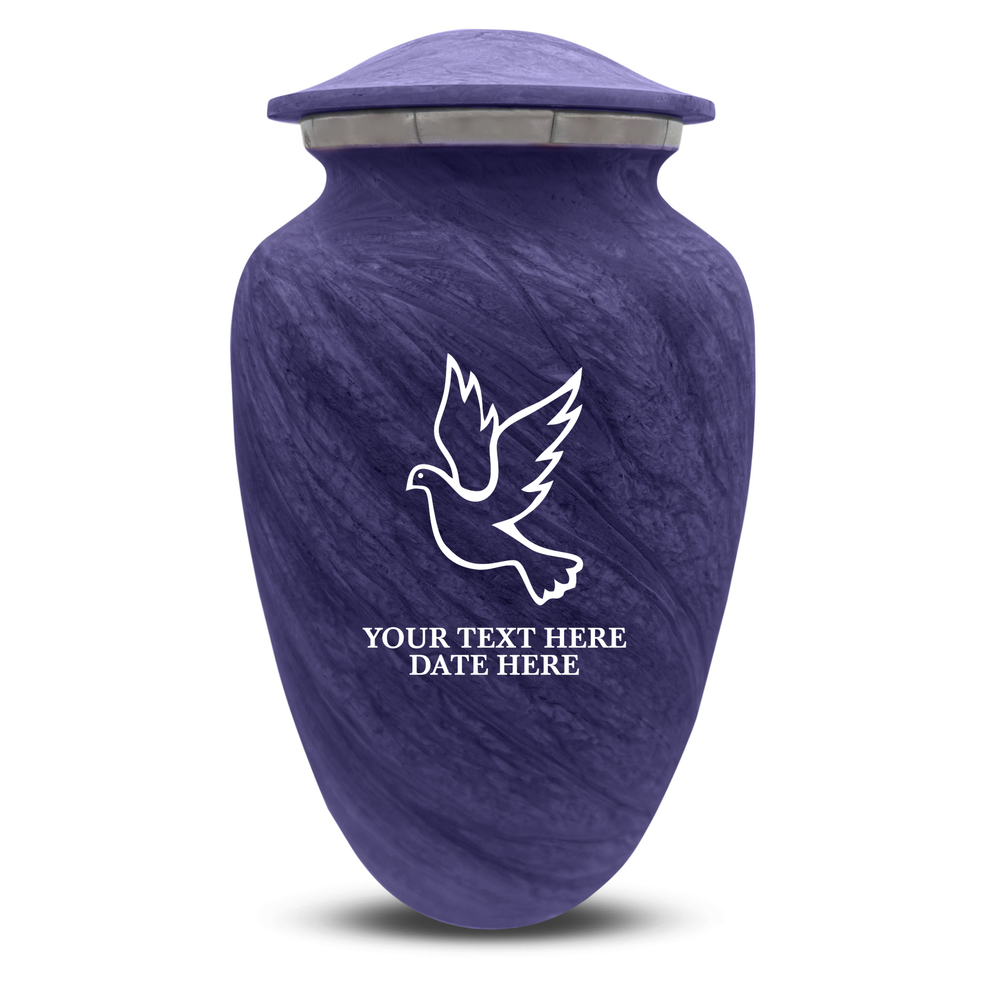 Custom Human Urns - Soft Whisper Collection - Memorial Dove Design - Distressed Finish - 200 Cubic Inch