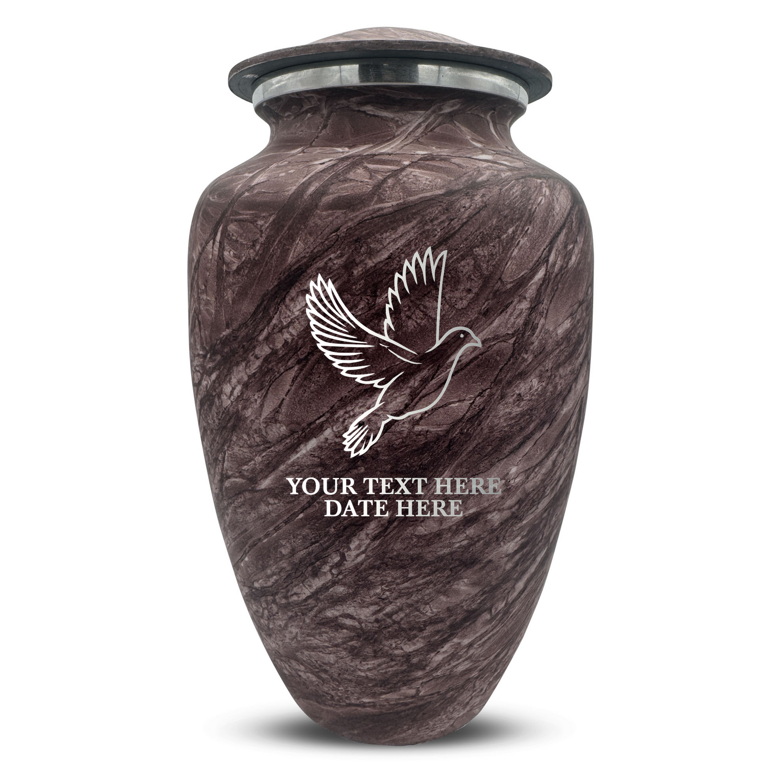 Custom Human Urns - Soft Whisper Collection - Memorial Dove Design - Distressed Finish - 200 Cubic Inch